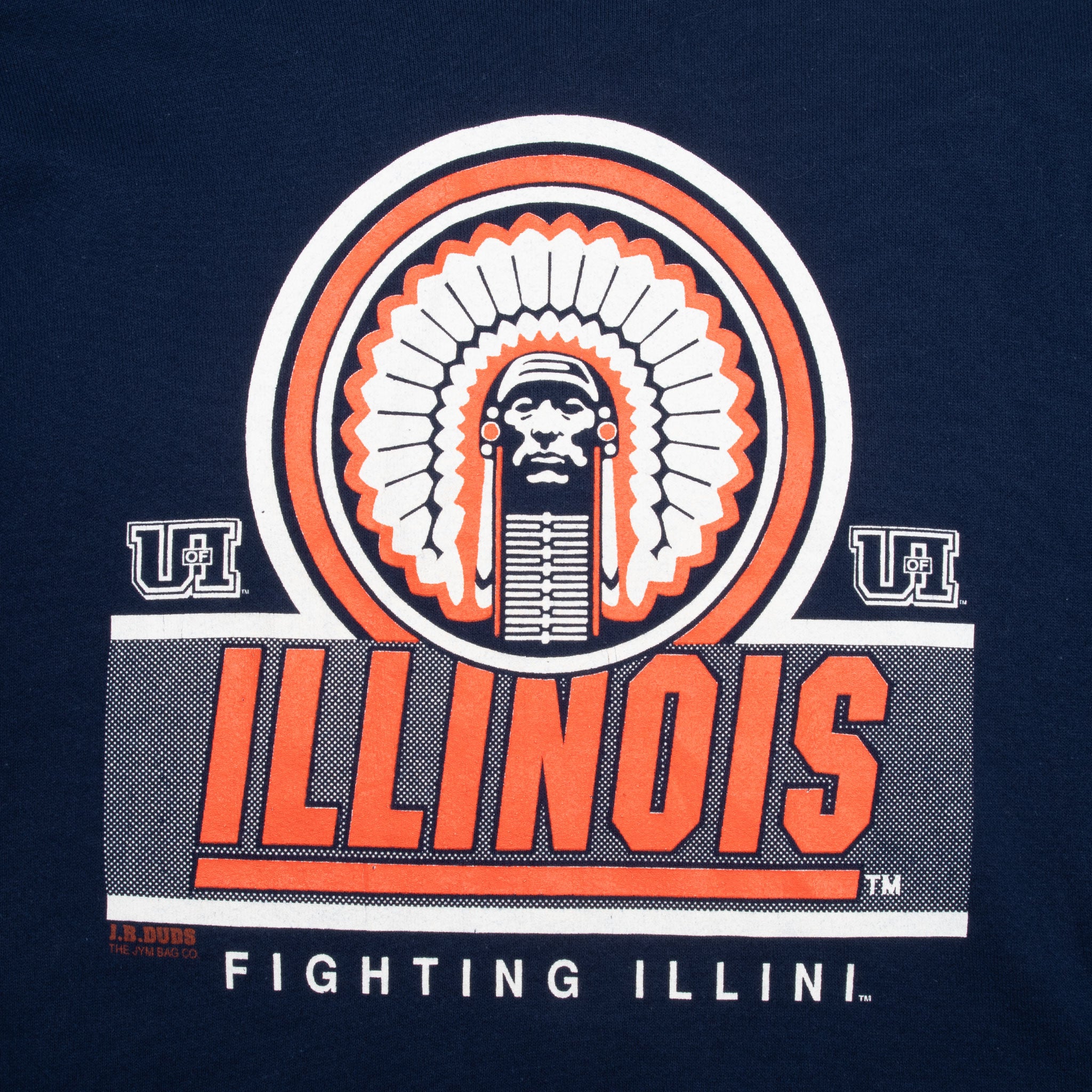 Vintage Ncaa Illinois Fighting Illini Crewneck Sweatshirt 1990S Size Large Made In Usa