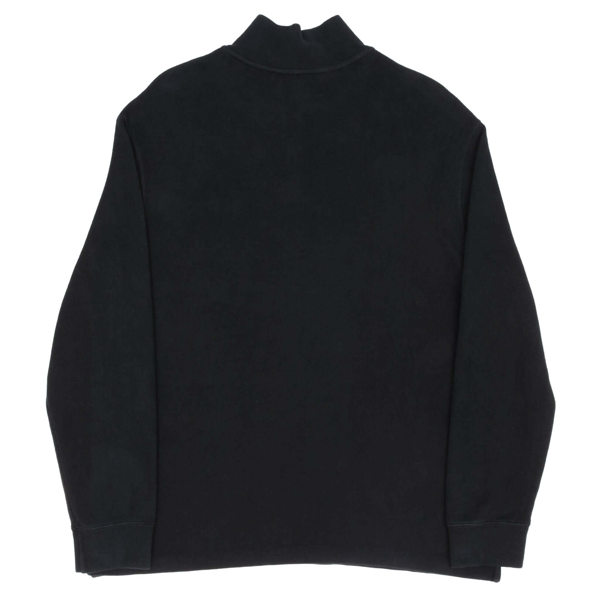 Vintage Polo Ralph Lauren Black Quarter 1/4 Zip Sweater 1990s Size XL