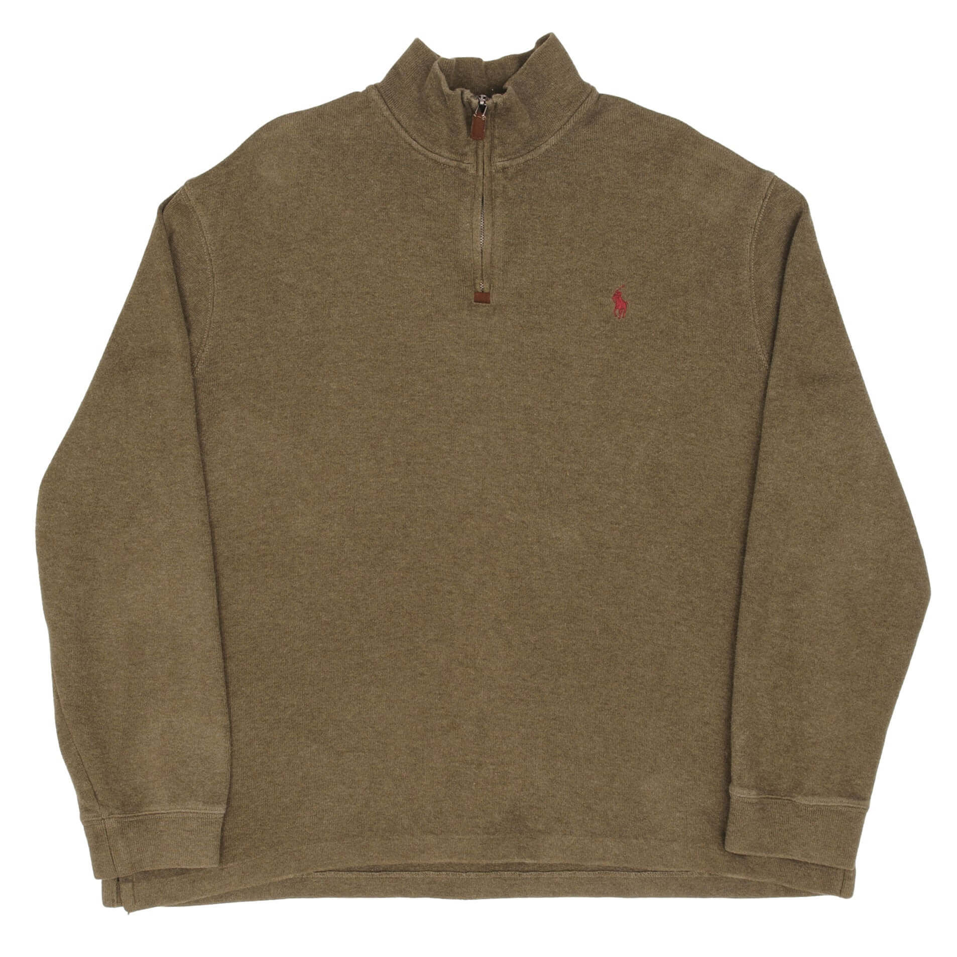 VINTAGE POLO RALPH LAUREN GREEN QUARTER 1/4 ZIP SWEATER 1990S SIZE XL