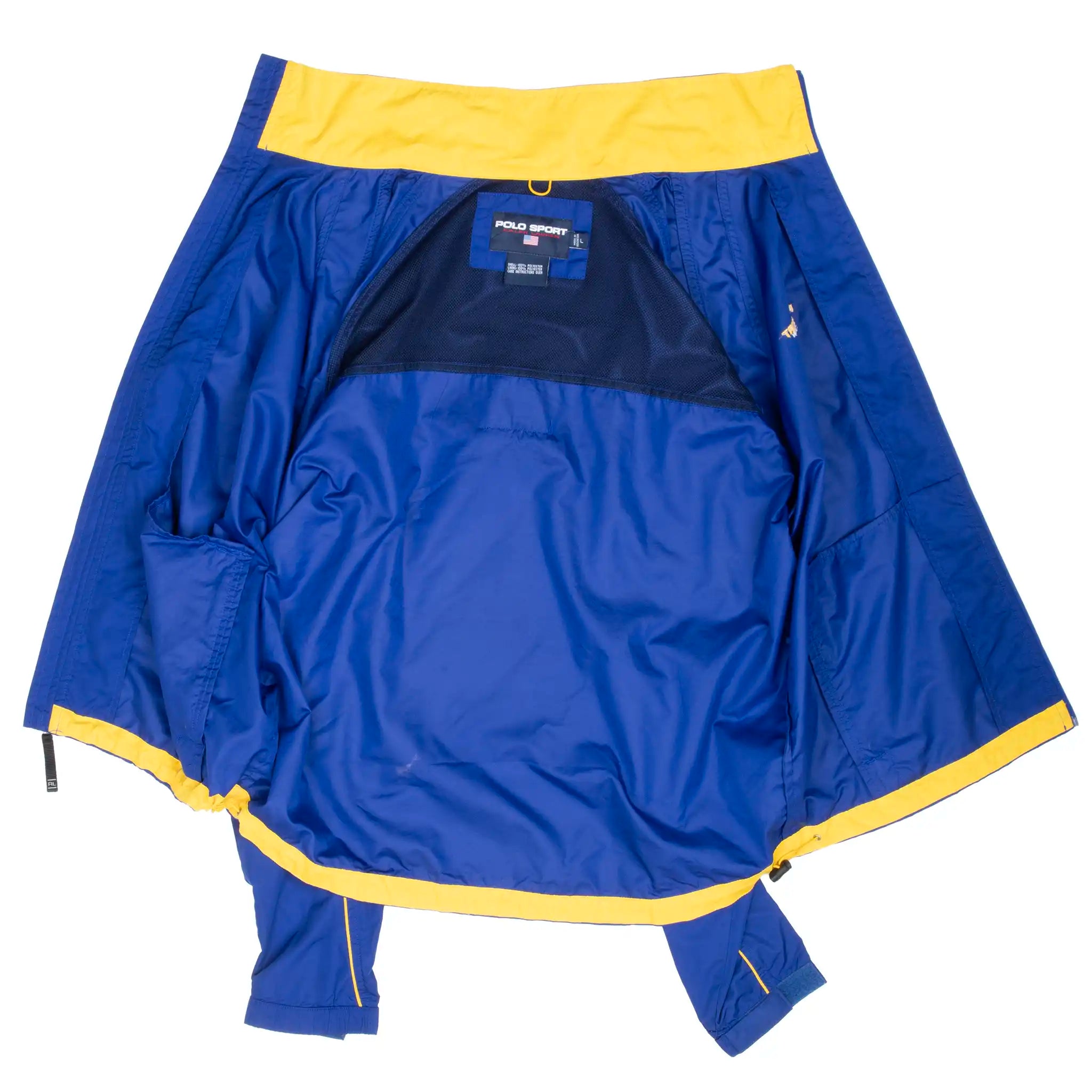 VINTAGE POLO SPORT RALPH LAUREN BLUE WINDBREAKER JACKET 1990S LARGE