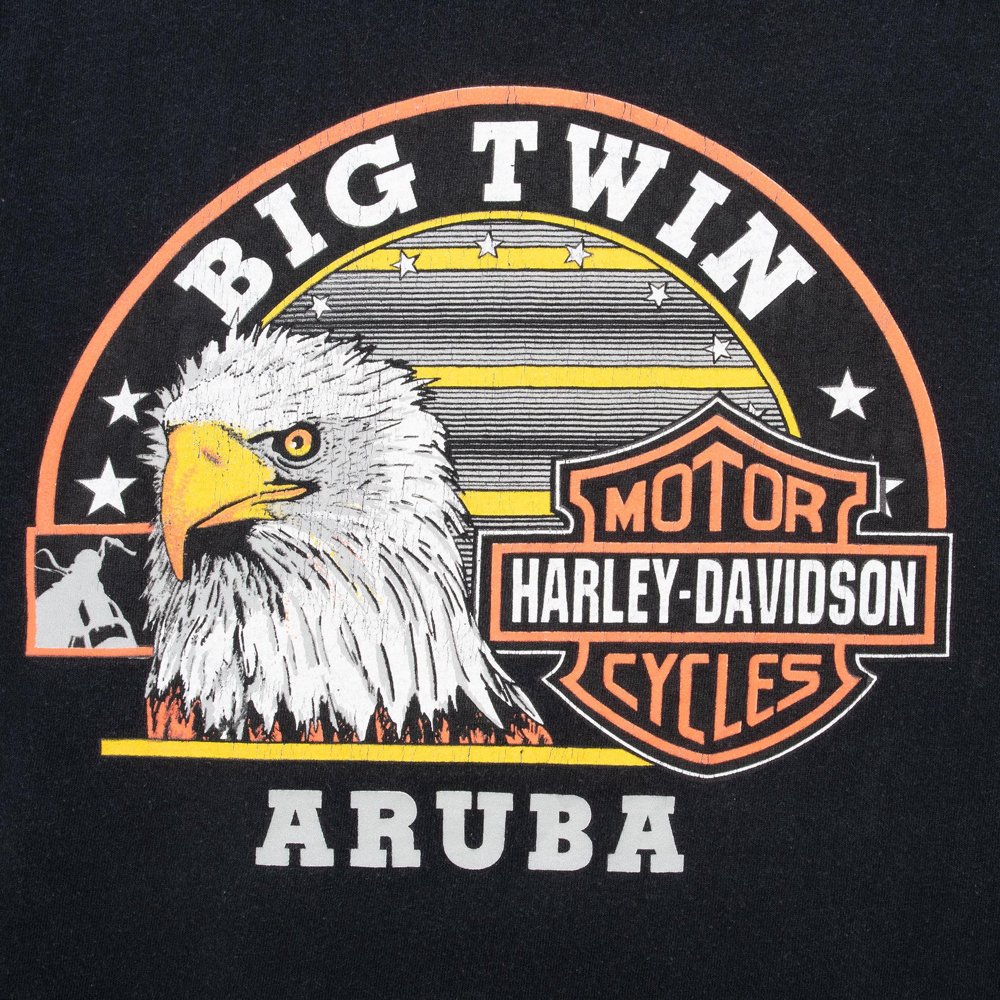 Vintage Harley Davidson Aruba 1997 Long Sleeve Tee Shirt Size Large Made In Usa