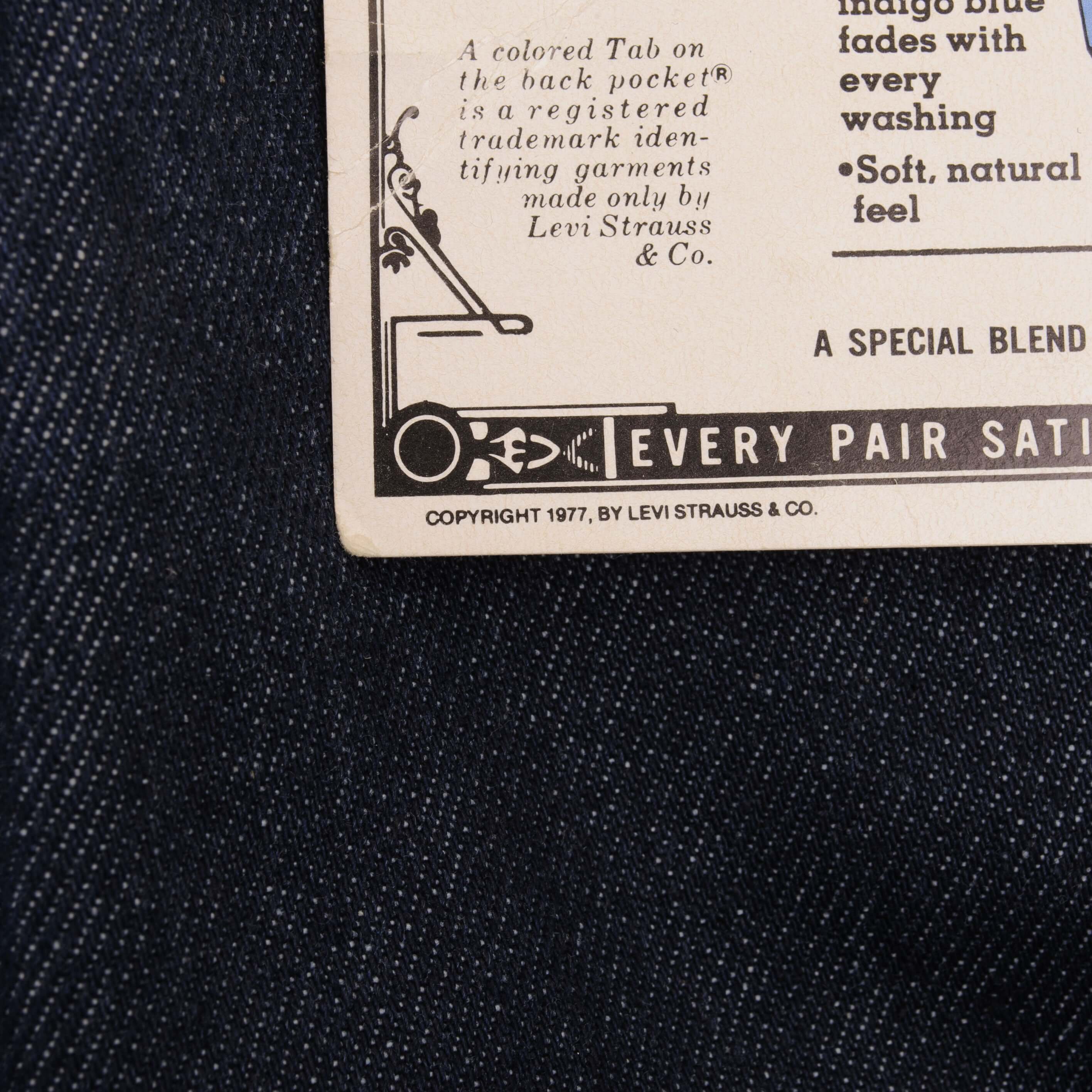 Vintage Levis 717 Saddleman Boot Cut Dura Plus Jeans 1977 Size 26X34 Made In Usa Deadstock With a Very Dark Wash Size On Tag 26X34 Back Button #553 Talon 42 Zipper