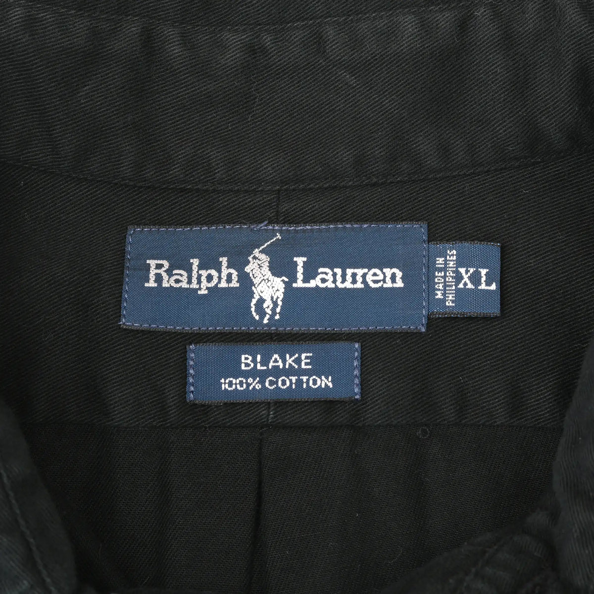 Ralph Lauren Blake shirt collar labels marked XL and 100% cotton