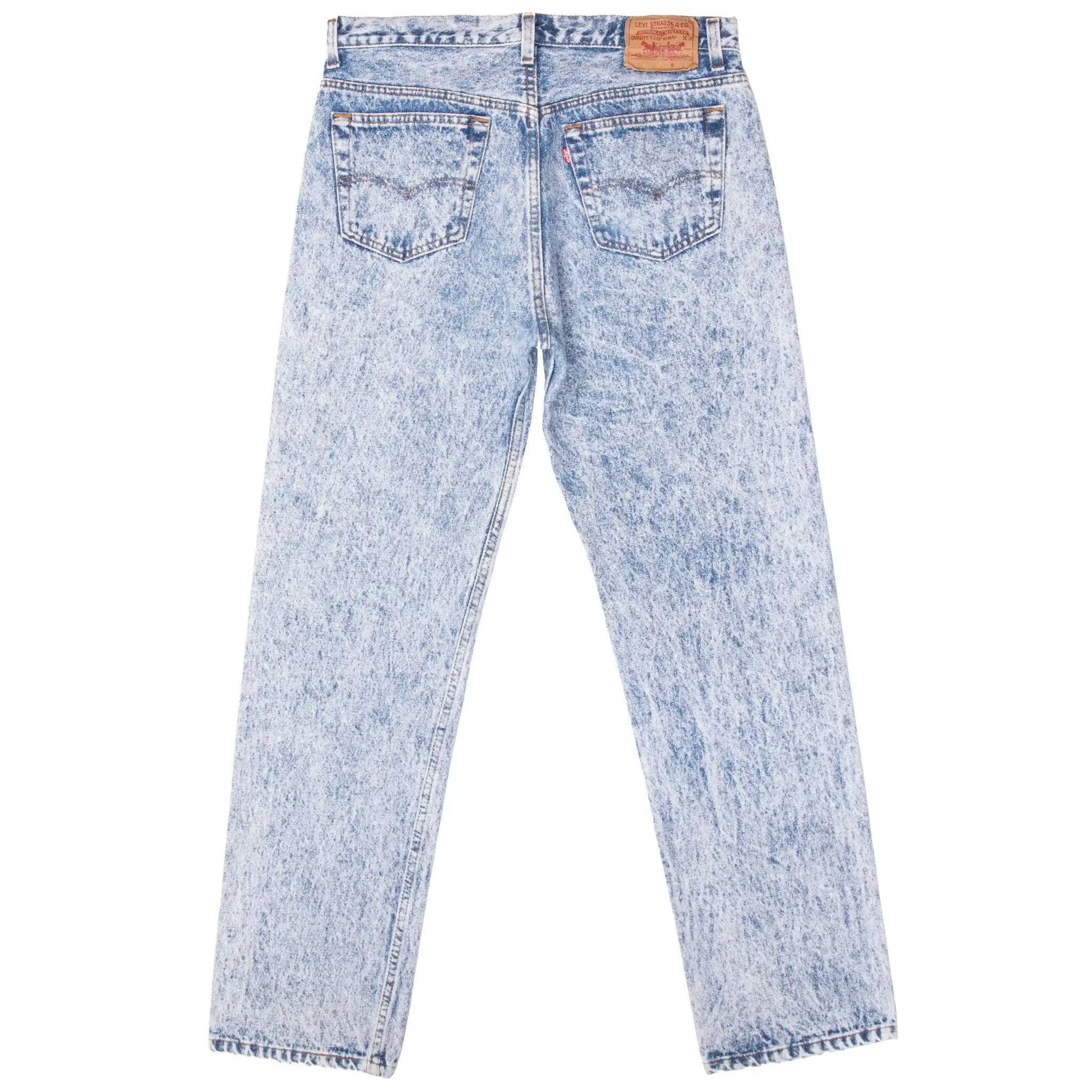 VINTAGE LEVIS 501 INDIGO ACID WASH BLUE JEANS 1980S SIZE W34 L31 MADE IN USA