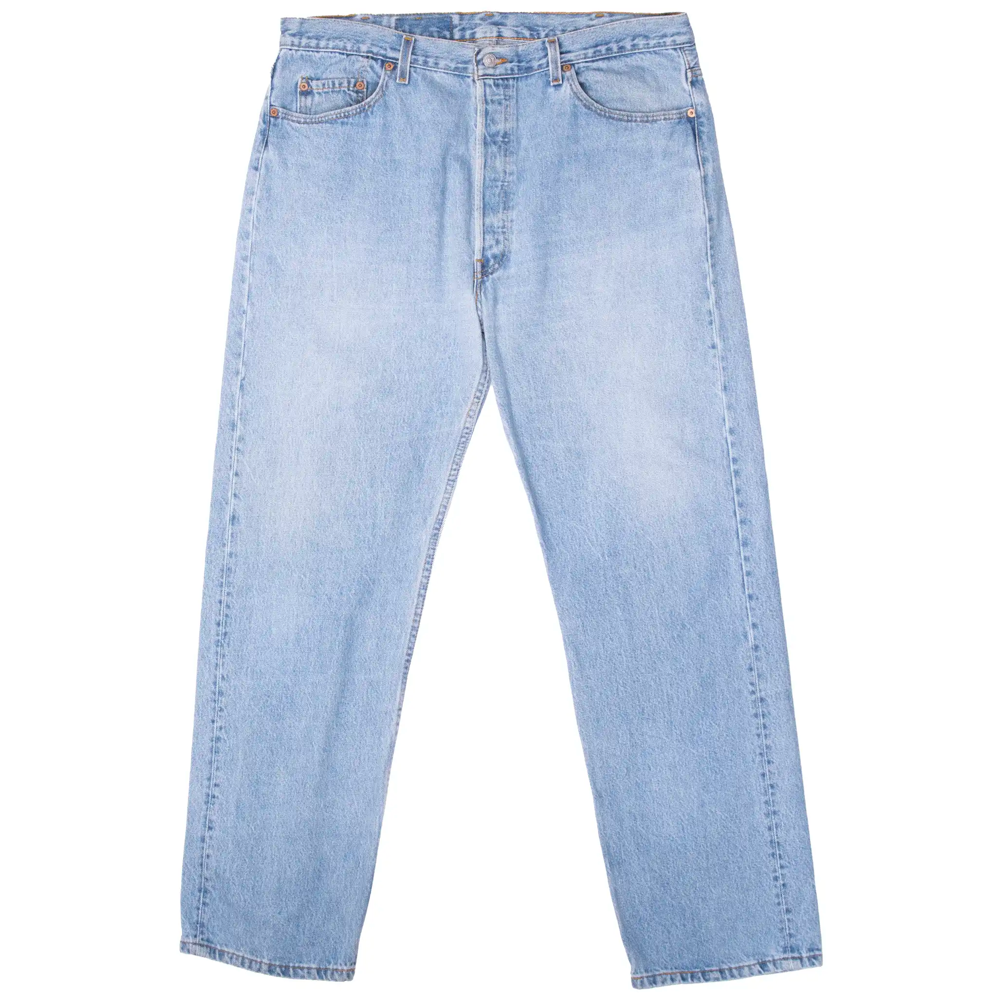 VINTAGE LEVIS 501 INDIGO LIGHT WASH BLUE JEANS 1990S SIZE 38X31 MADE IN USA