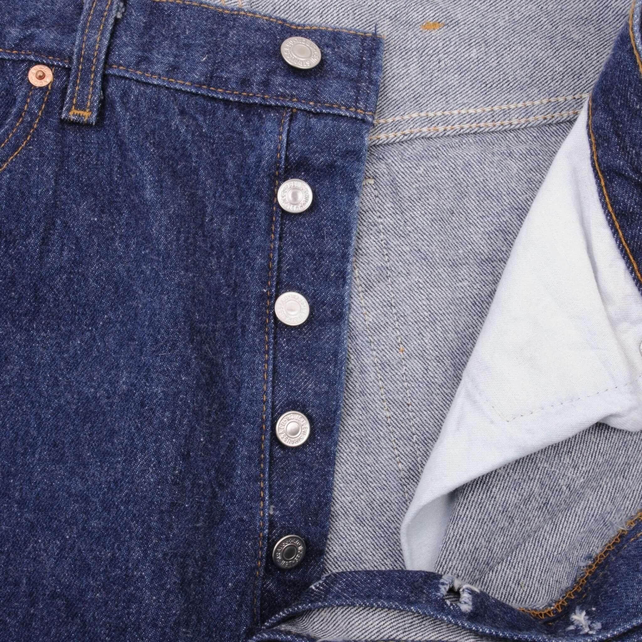 Beautiful Indigo Levis 501 1980S Jeans Made in USA with Dark Blue Wash Size on tag 38x30 actual size 36x30 Back Button #520