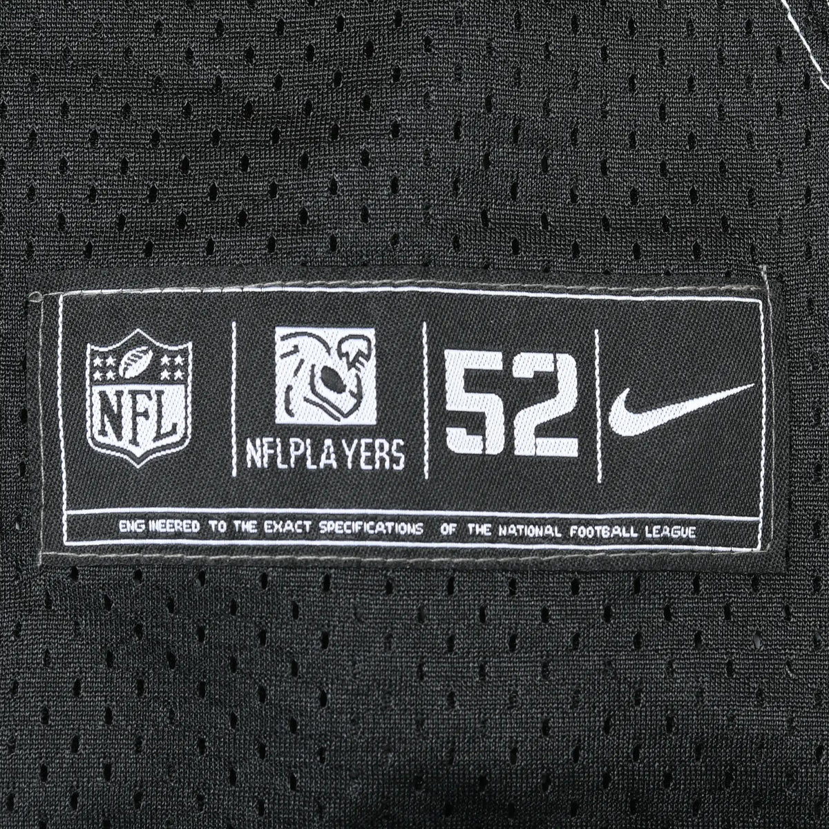 NFL Players and Nike size 52 jock tag on black mesh jersey