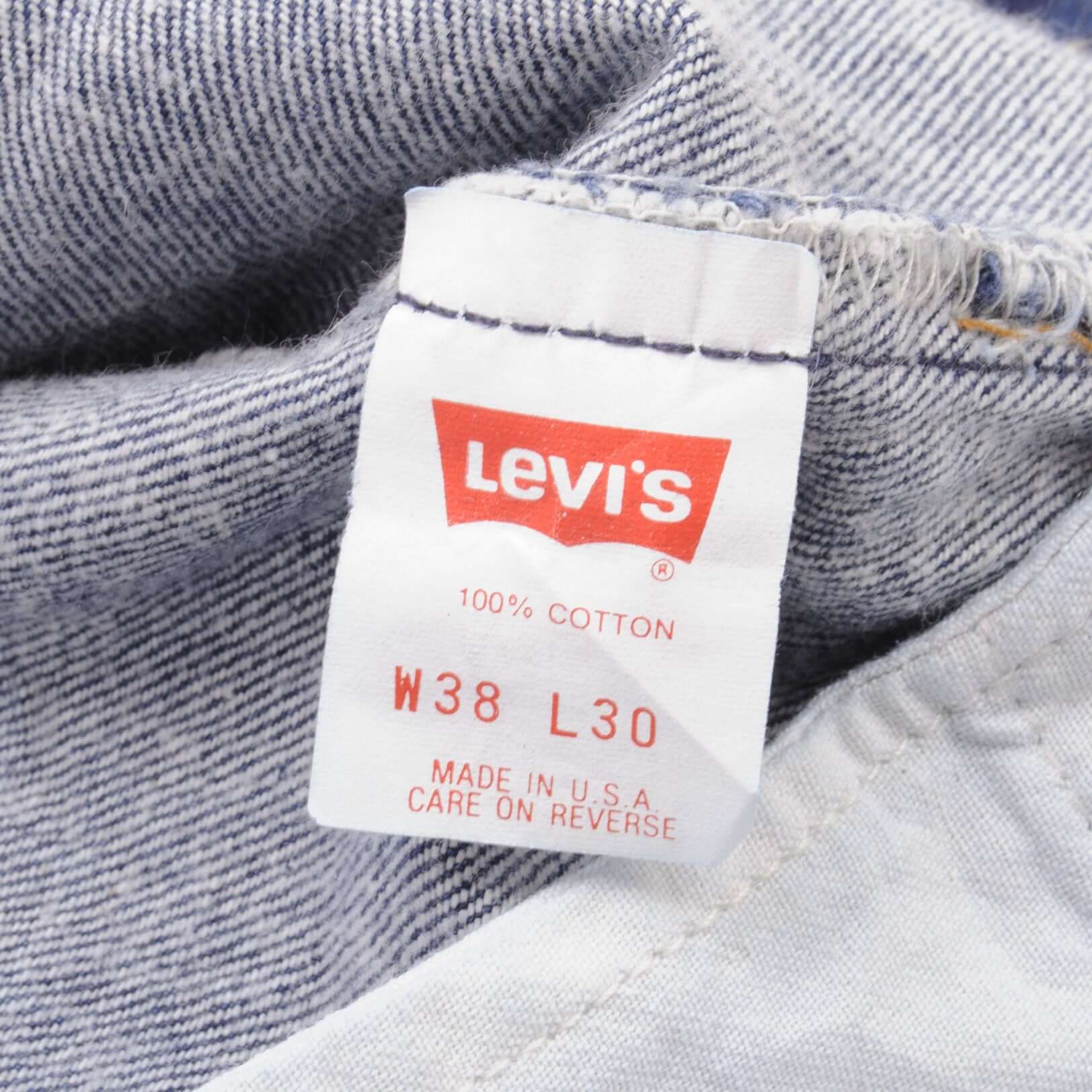 Beautiful Indigo Levis 501 1980S Jeans Made in USA with Dark Blue Wash Size on tag 38x30 actual size 36x30 Back Button #520