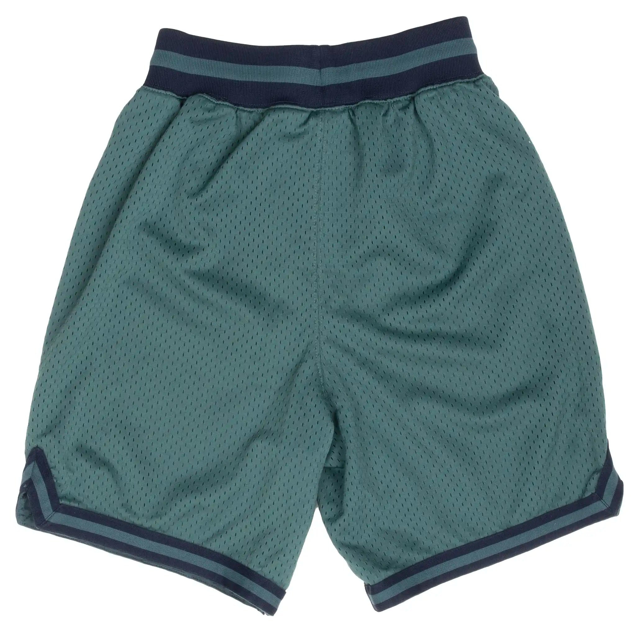 VINTAGE NIKE GREEN BASKETBALL TRACK SHORTS 1990S SMALL