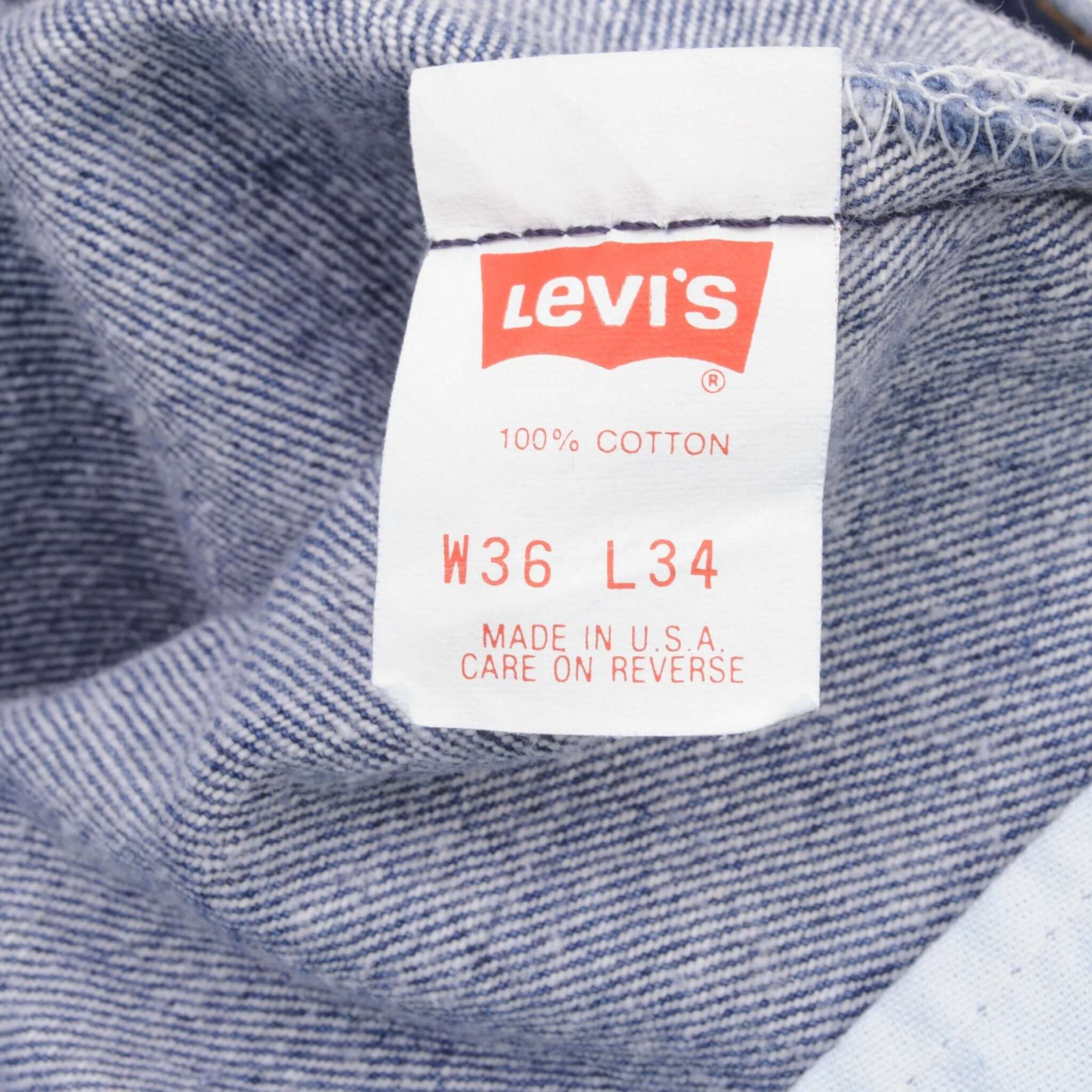 Beautiful Indigo Levis 501 Jeans 1980s Made in USA with Medium Dark Wash. Size on tag 36X34 Actual Size 35X34 Back Button #522