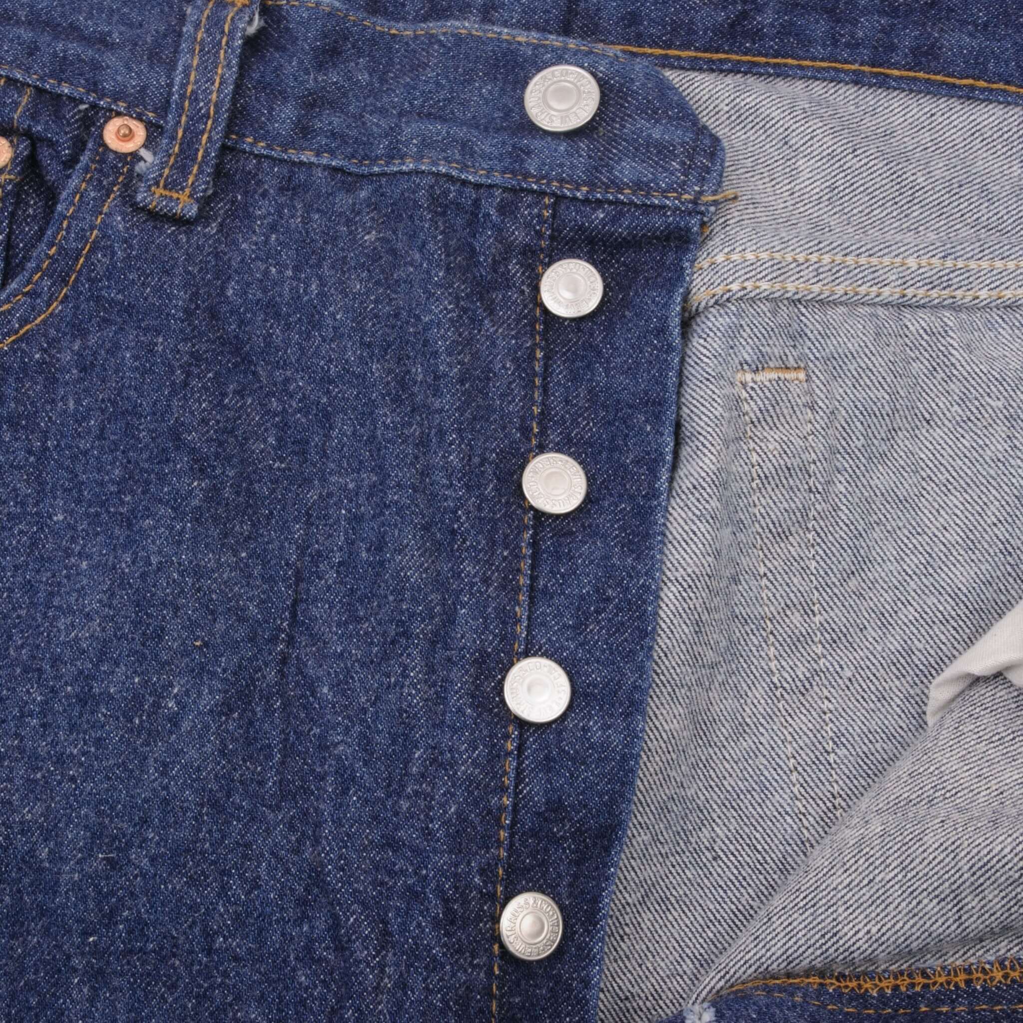 Beautiful Indigo Levis 501 Jeans 1980s Made in USA with Dark Wash. Size on tag 36X38 Actual Size 35X30 Back Button #552