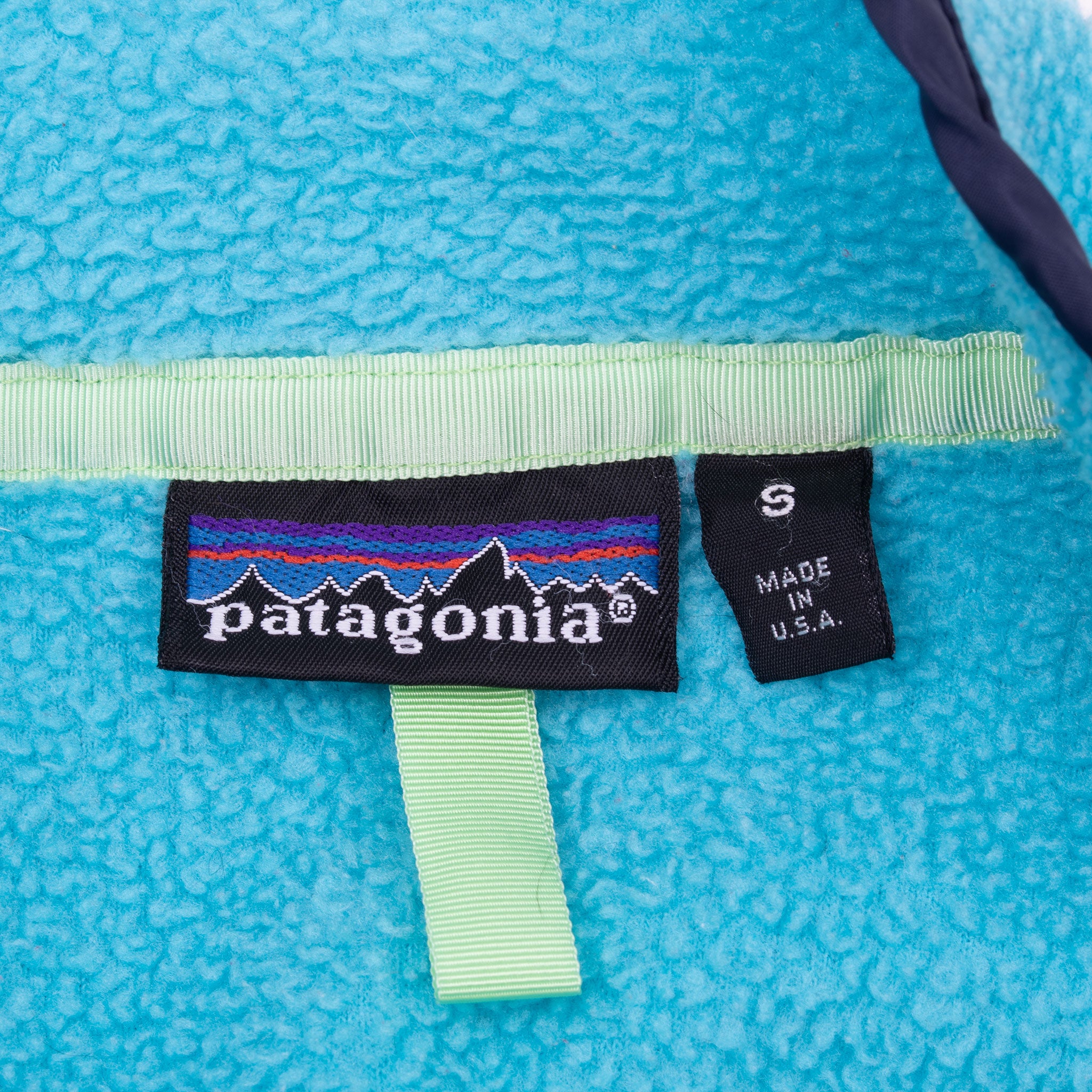 Vintage Patagonia Blue Sky Snap T Fleece Pullover Jacket 1990S Size Small Made In Usa