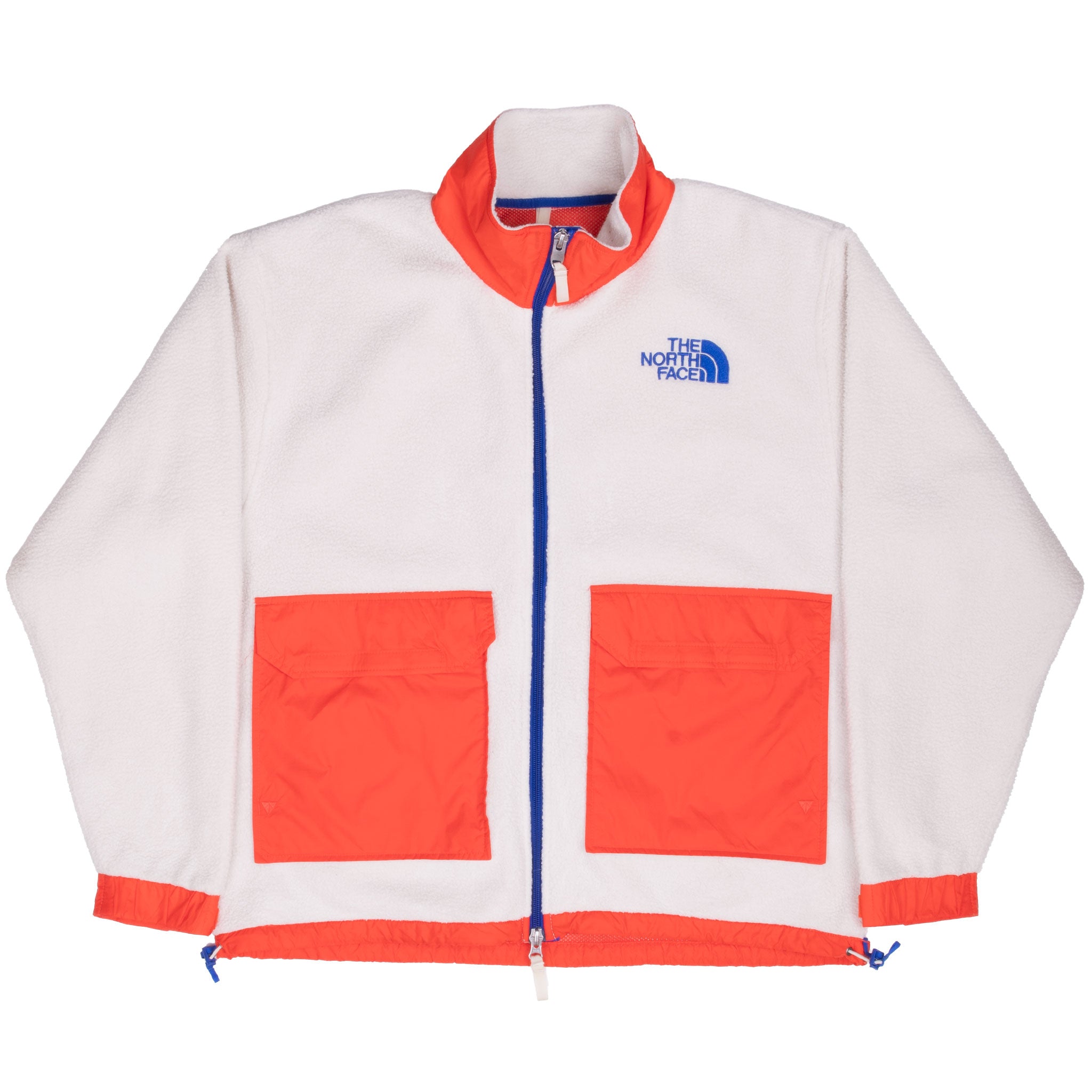 The North Face Color Block Full Zip White Soft Fleece Jacket Size Medium