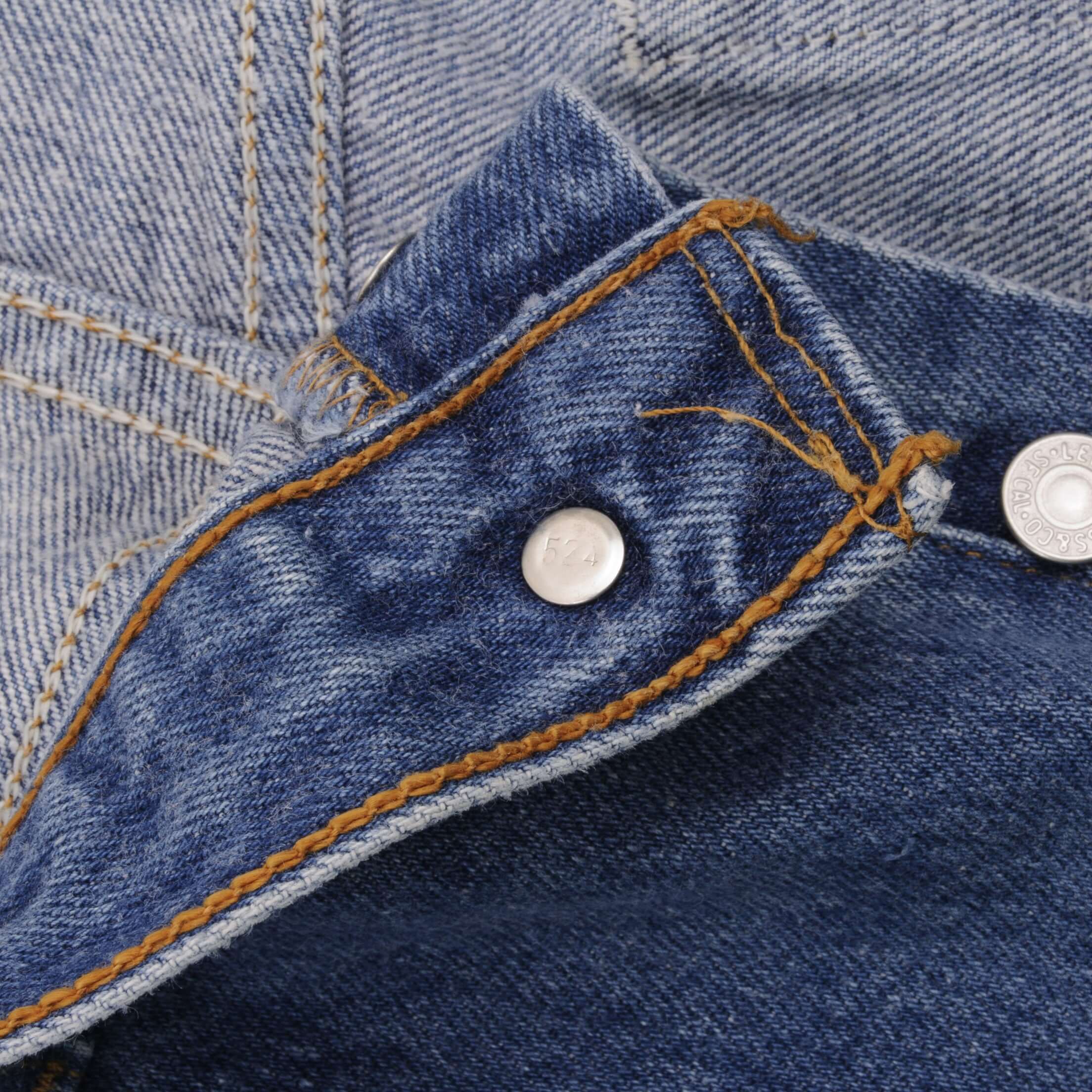 Beautiful Indigo Levis 501 Jeans 1990s Made in USA with Medium Light Wash. Size on tag 35X34 Actual Size 35X34 Back Button #524