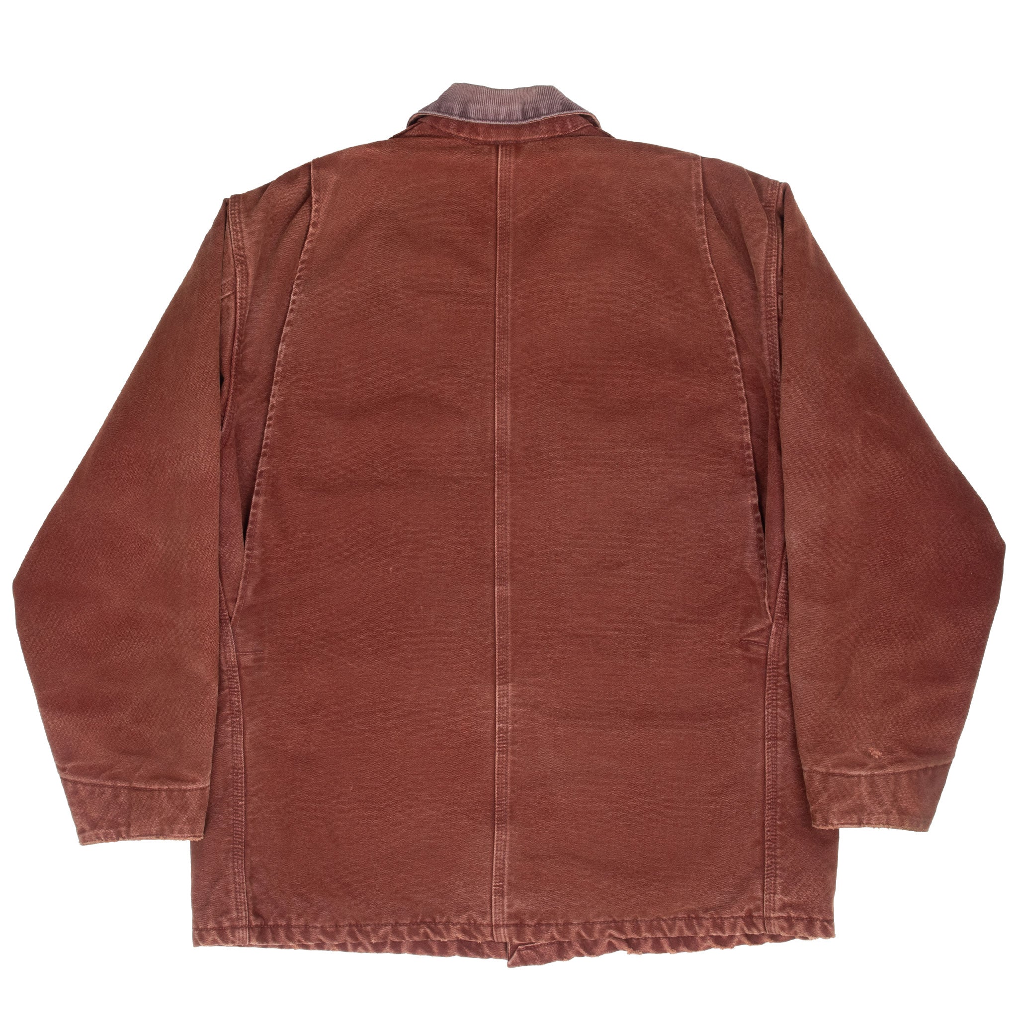 Vintage Carhartt Michigan Style Blanket Lined Crimson Red Jacket 1990S Size Large Made In USA