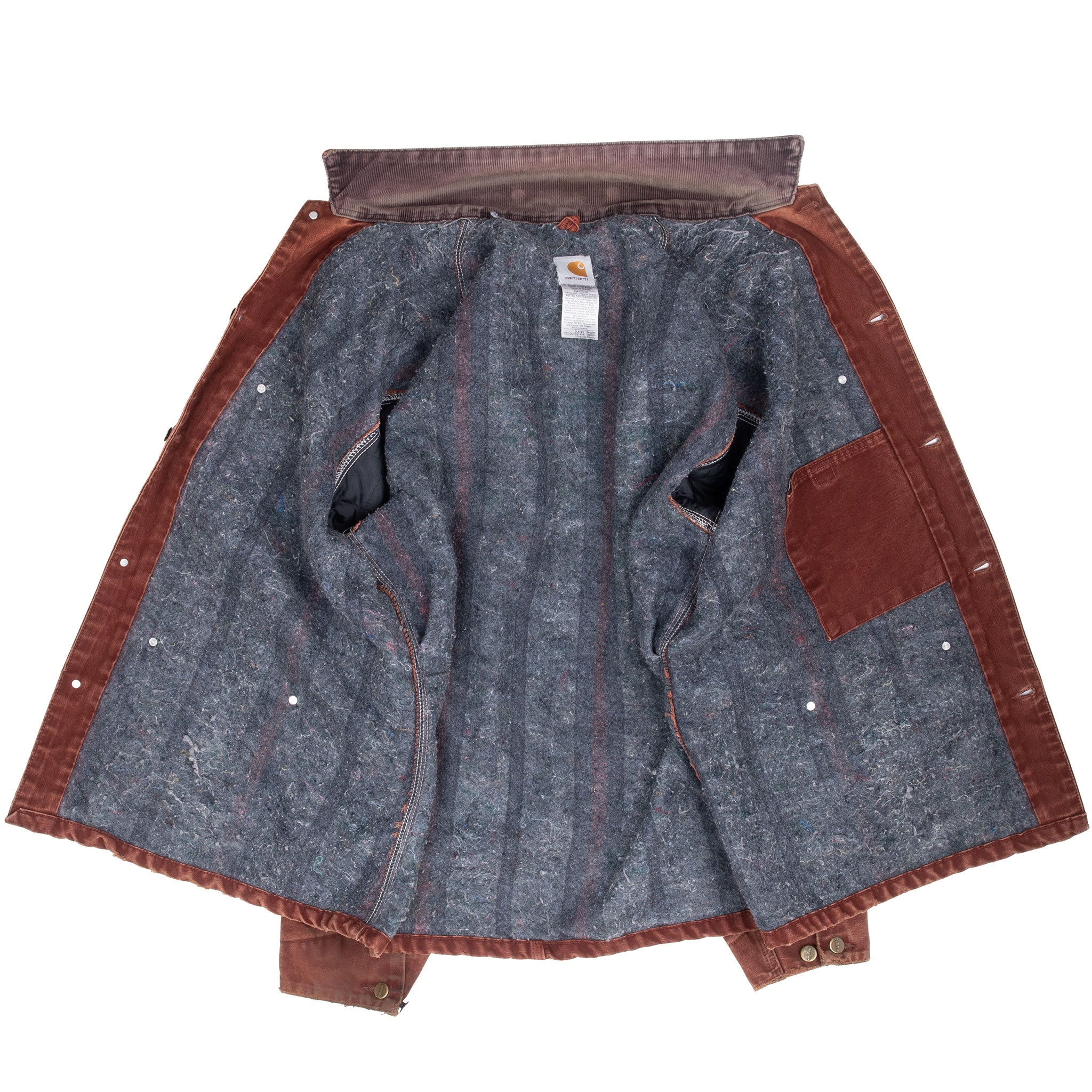 Vintage Carhartt Michigan Style Blanket Lined Crimson Red Jacket 1990S Size Large Made In USA