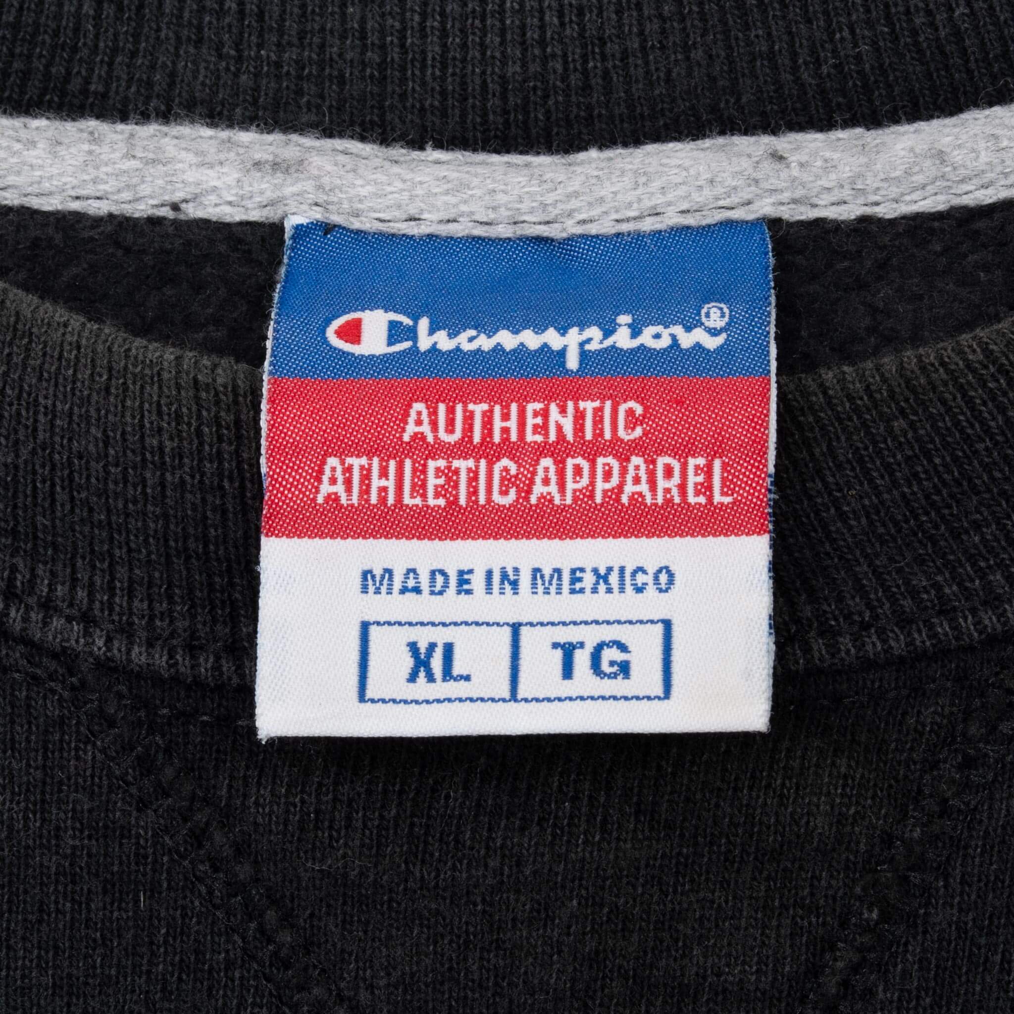 Vintage Champion Classic Black Sweatshirt 2000S Size XL