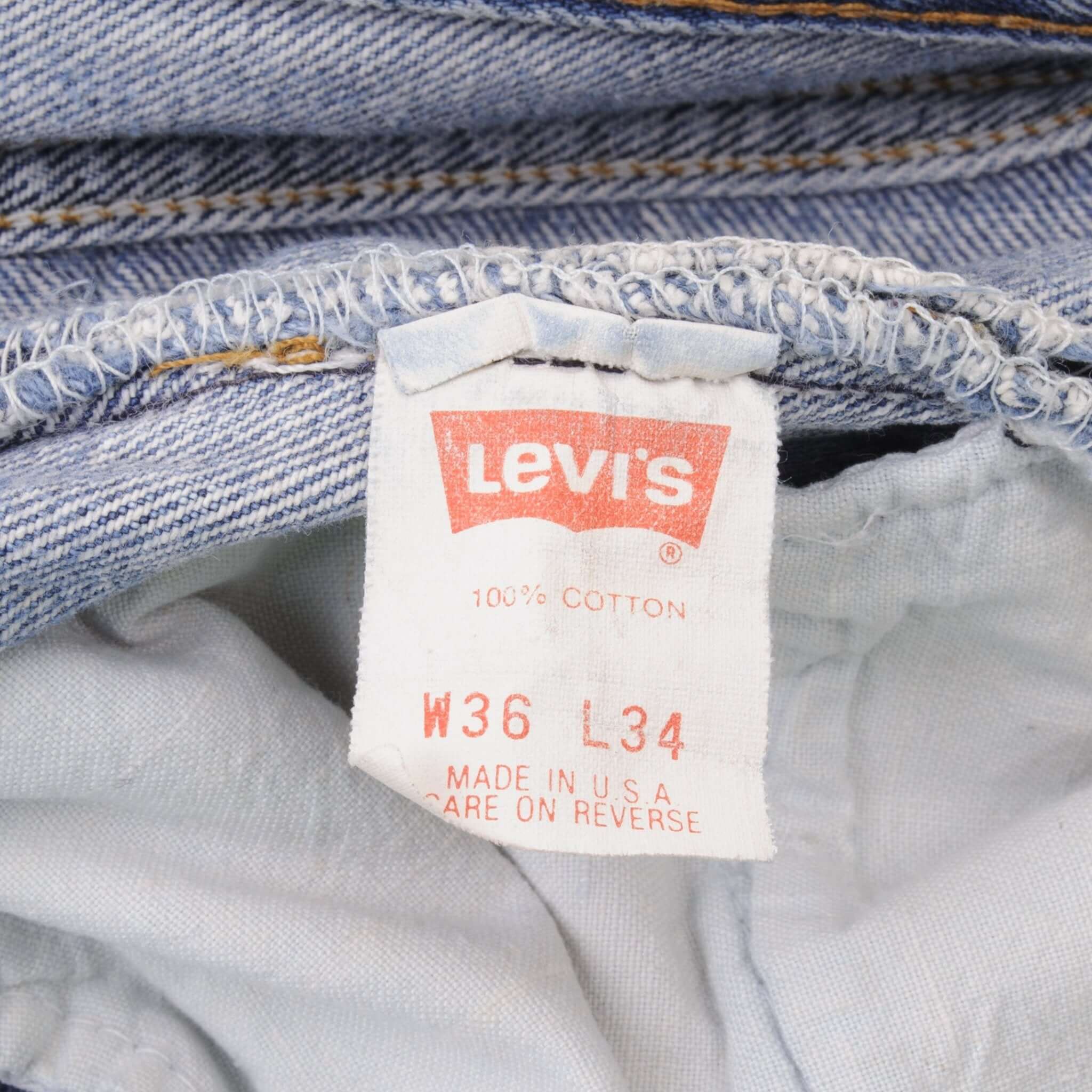 Beautiful Indigo Levis 501 Jeans 1980s Made in USA with Light Wash With Light Whiskers Size on tag 36X34 Actual Size 35X33 Back Button #553