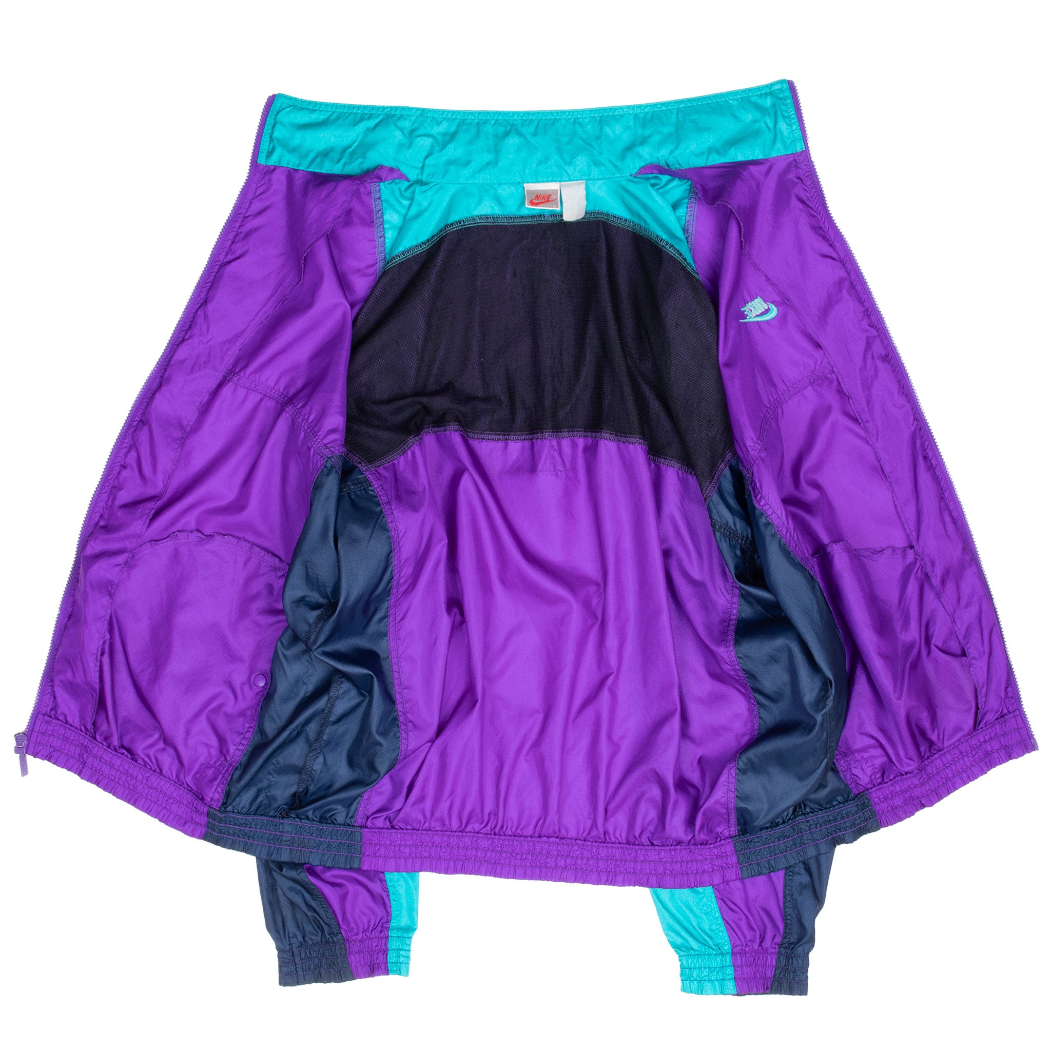 Vintage Nike Swoosh Purple Neon Windbreaker Jacket Late 1980S Size Large