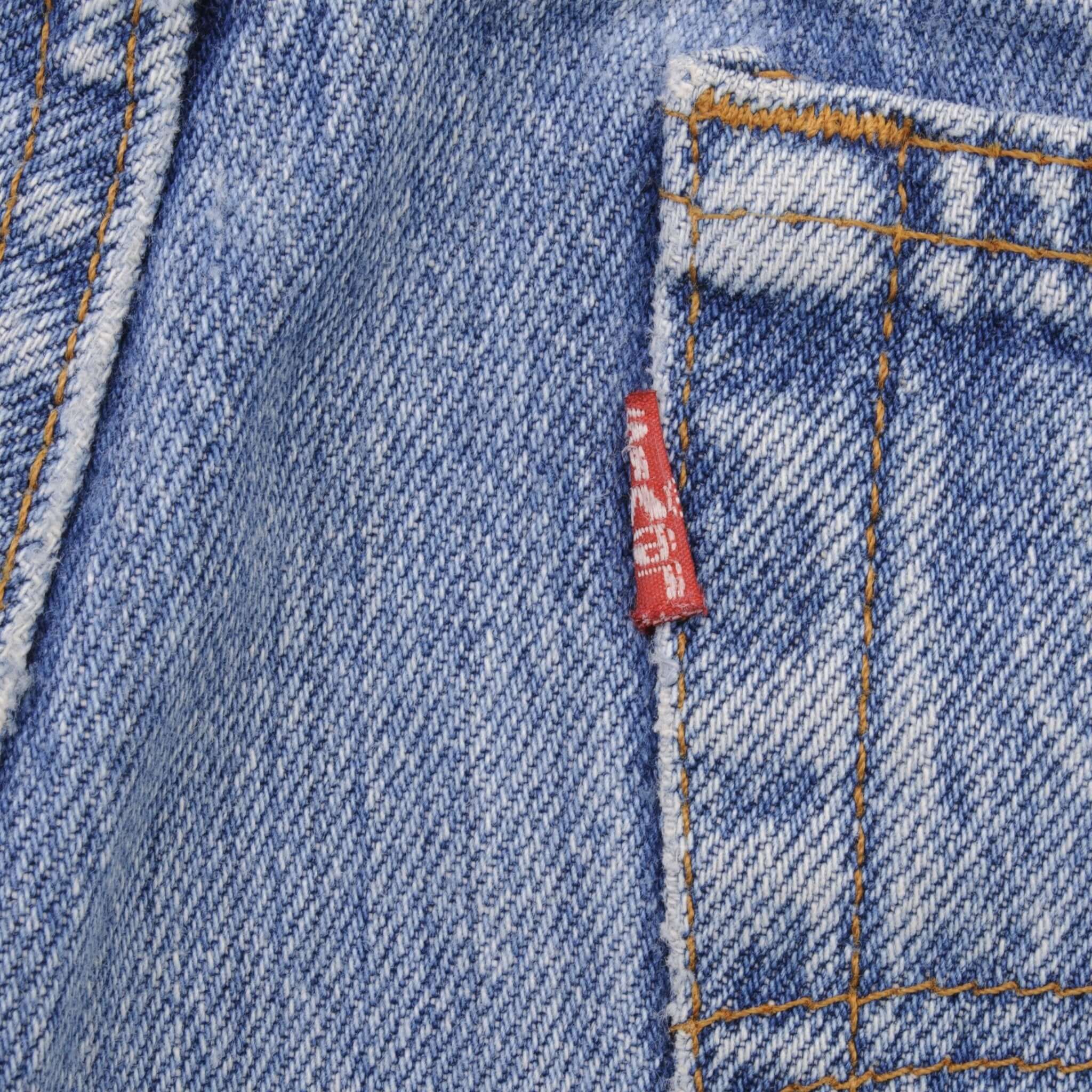 Beautiful Indigo Levis 501 Jeans 1980s Made in USA with Light Wash With Light Whiskers Size on tag 36X34 Actual Size 35X33 Back Button #553