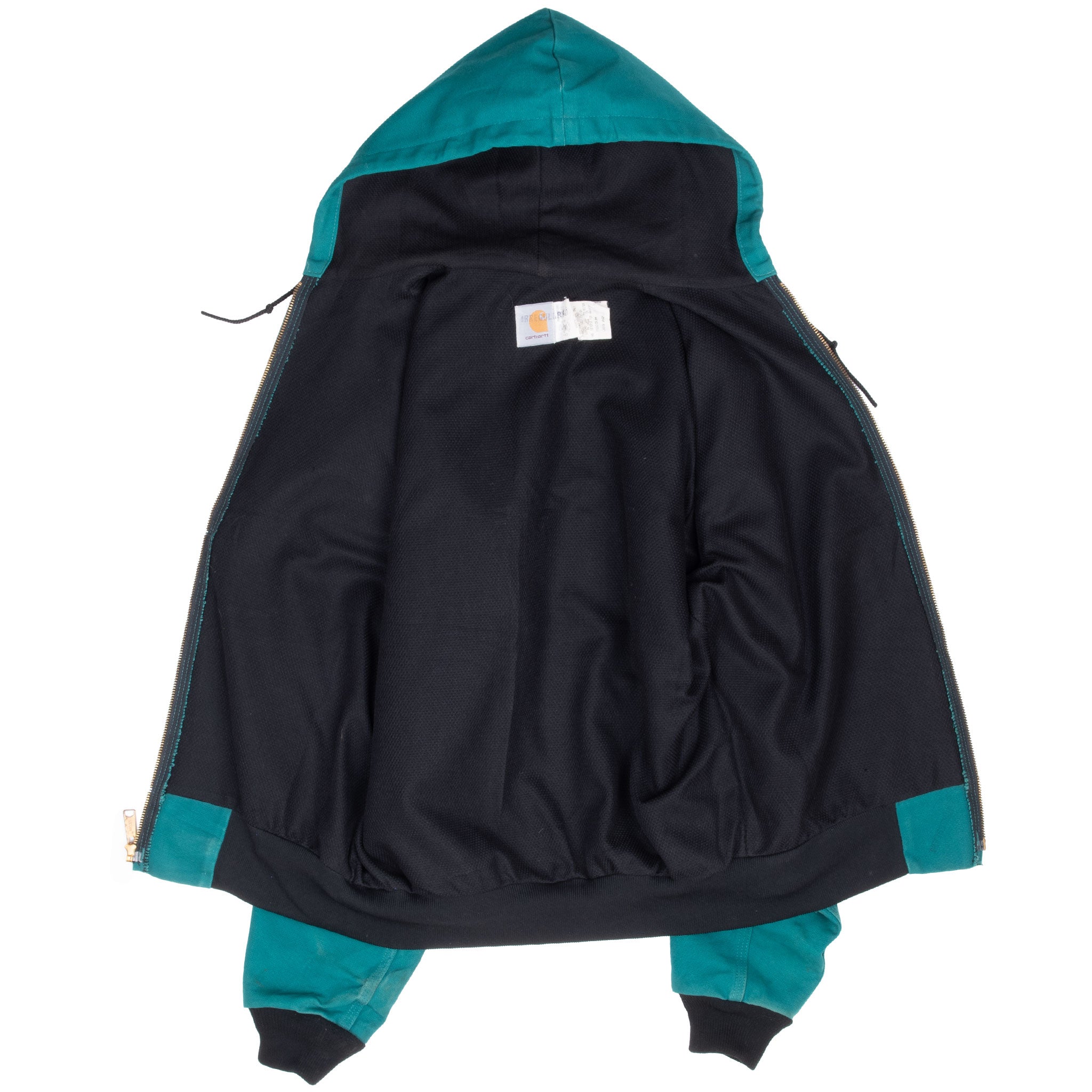 Vintage Carhartt Aqua Hooded Active Jacket J03Aqu 1990S Size Medium Made In Usa