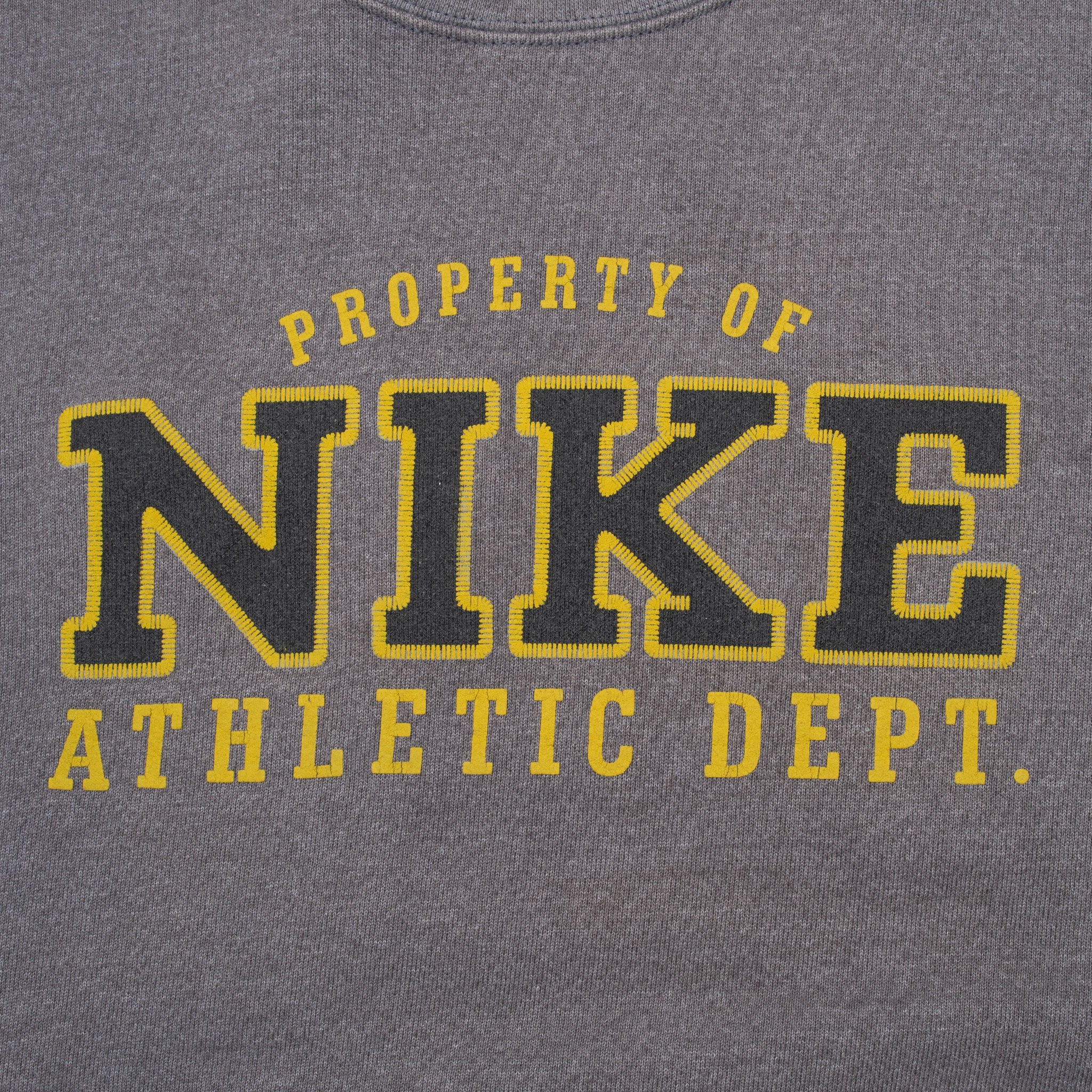 Vintage Nike Athletic Dept Spellout Grey Sweatshirt 1990S Size Large Made In Usa