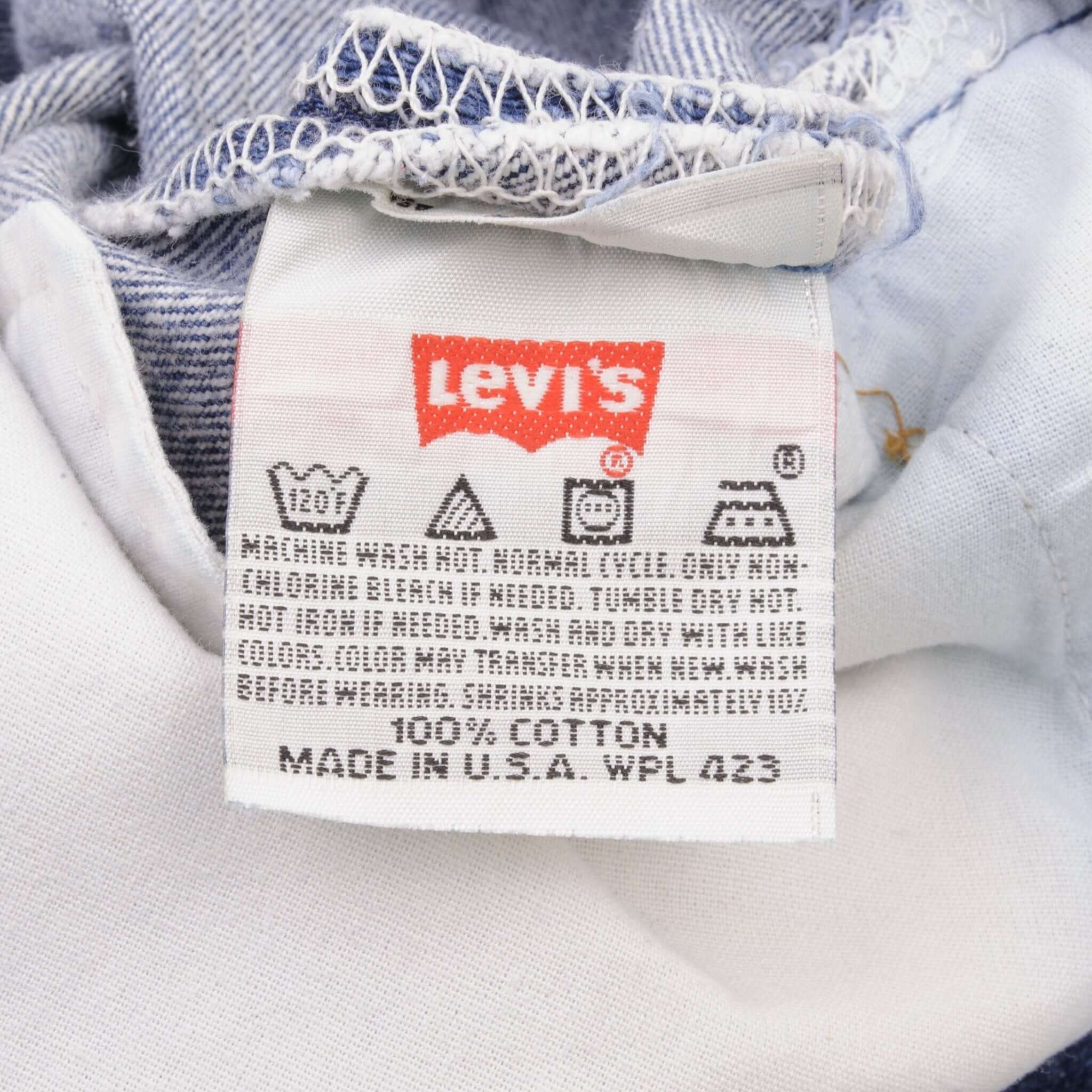 Beautiful Indigo Levis 501 Jeans 1990s Made in USA with Medium Wash Size on tag 35X31 Actual Size 34X29 Back Button #524