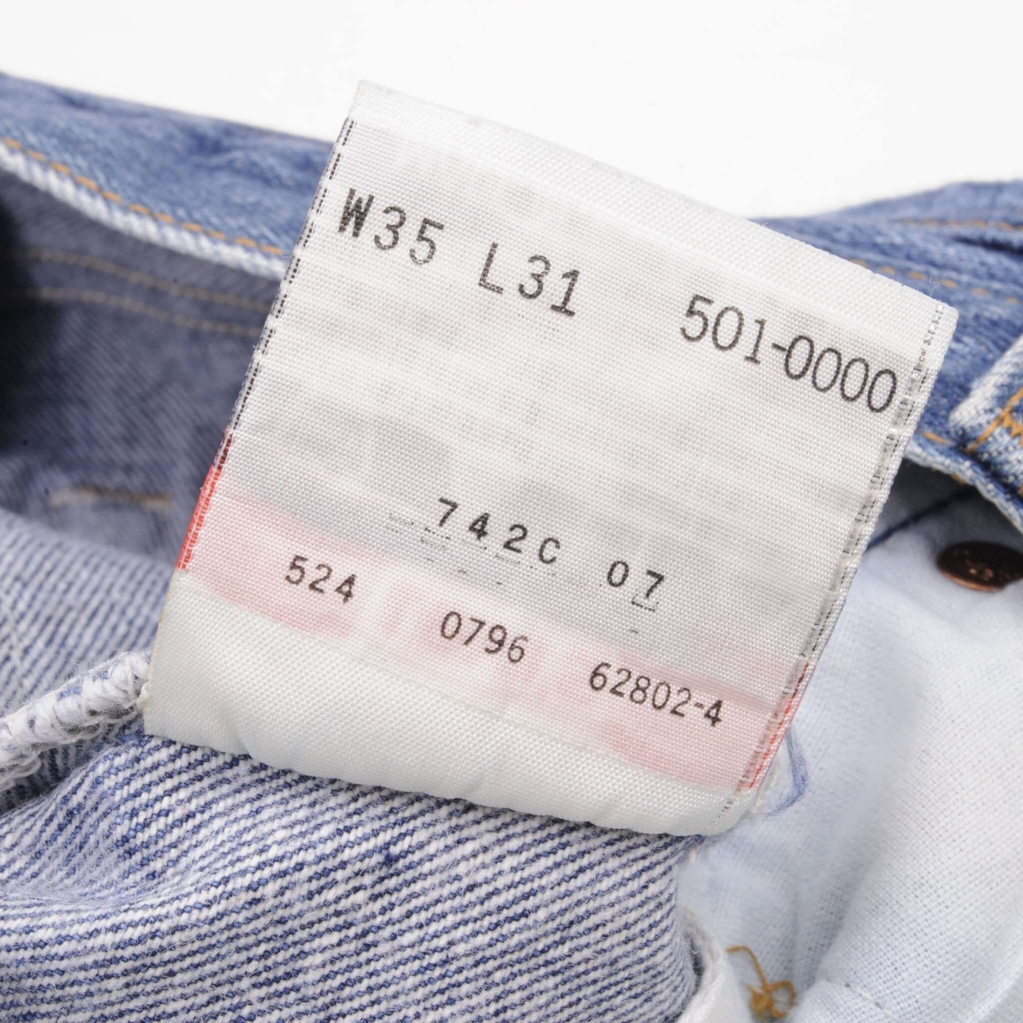 Beautiful Indigo Levis 501 Jeans 1990s Made in USA with Medium Wash Size on tag 35X31 Actual Size 34X29 Back Button #524