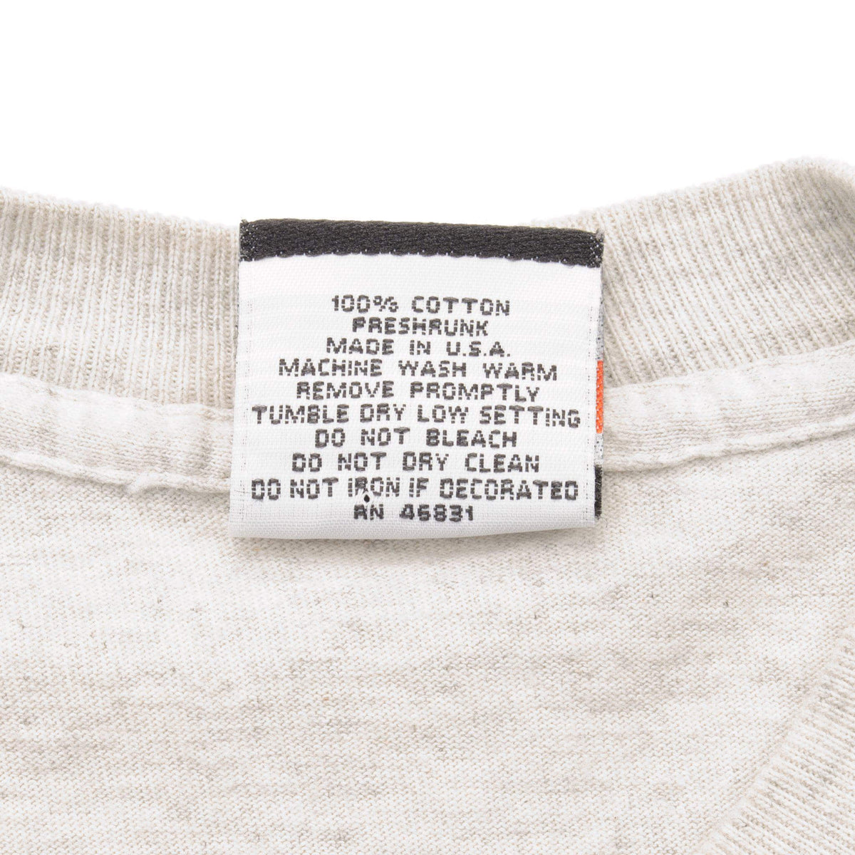 Care label stating 100% cotton and made in USA inside The Smiths T-shirt