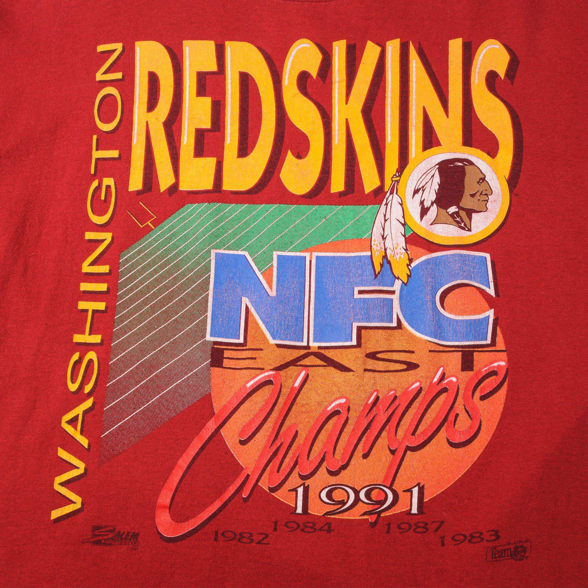 VINTAGE NFC WASHINGTON REDSKINS TEE SHIRT 1991 SIZE LARGE MADE IN USA