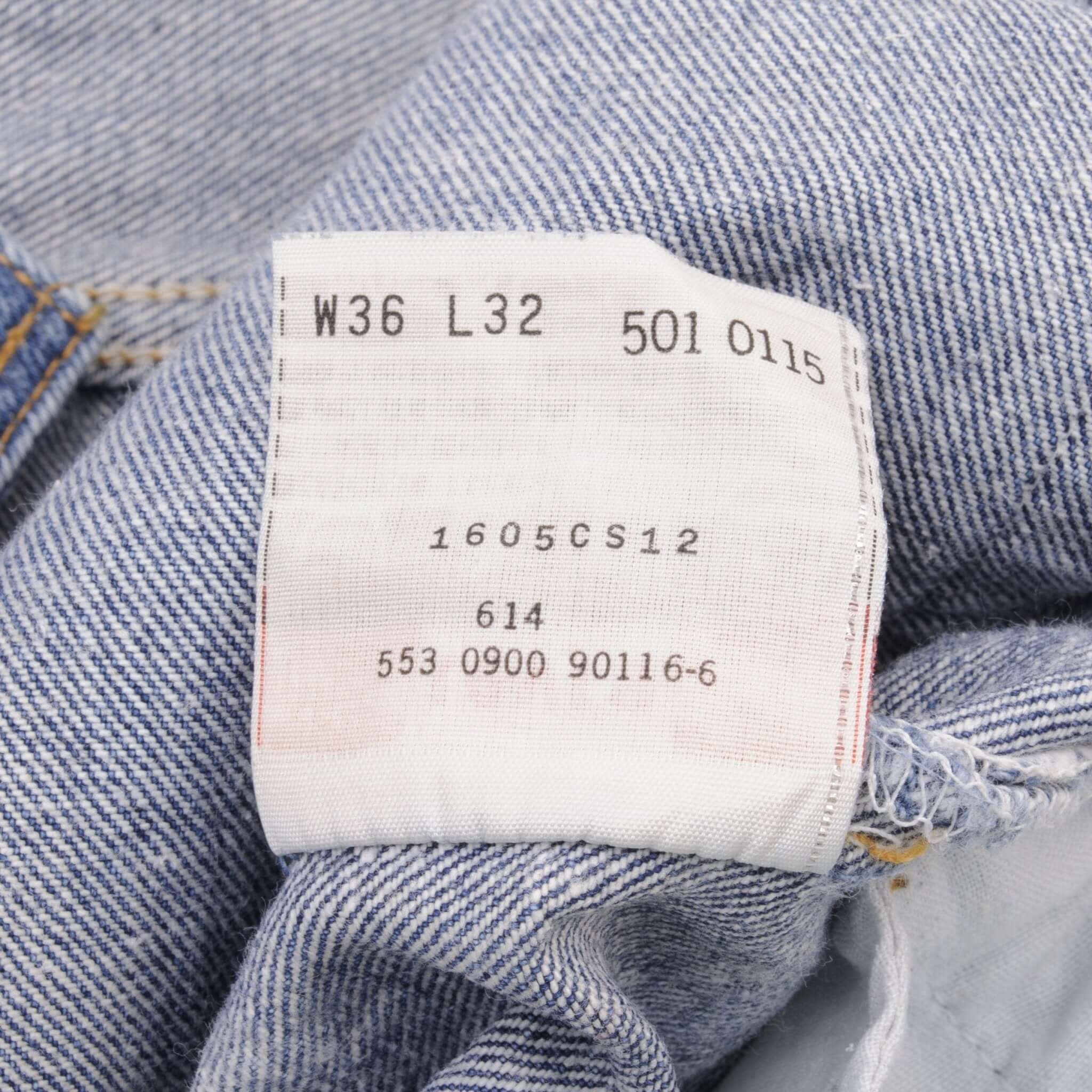 VINTAGE LEVIS 501 JEANS INDIGO 1990S SIZE W35 L32 MADE IN USA