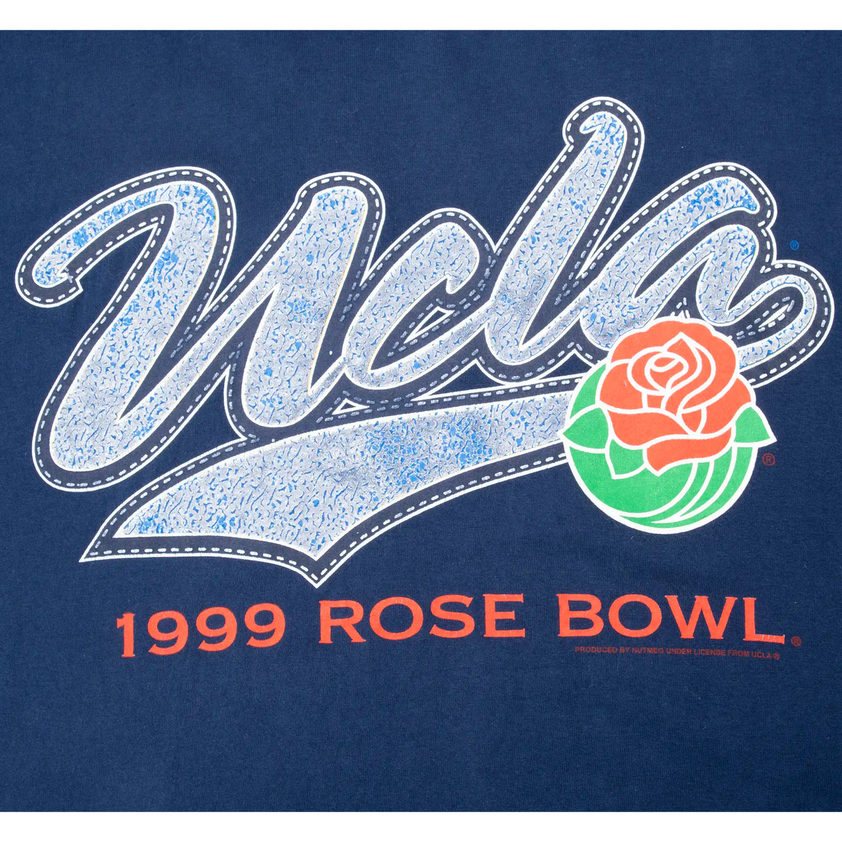 UCLA script and rose logo graphic with 1999 Rose Bowl text