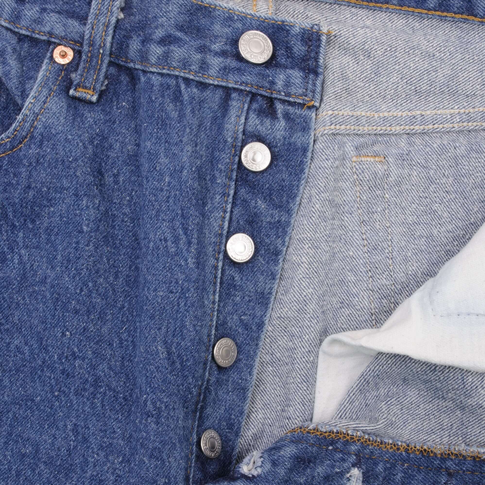 Beautiful Indigo Levis 501 Jeans 1990s Made in USA with Medium Dark Wash Size on tag 36X31 Actual Size 36X29 Back Button #520