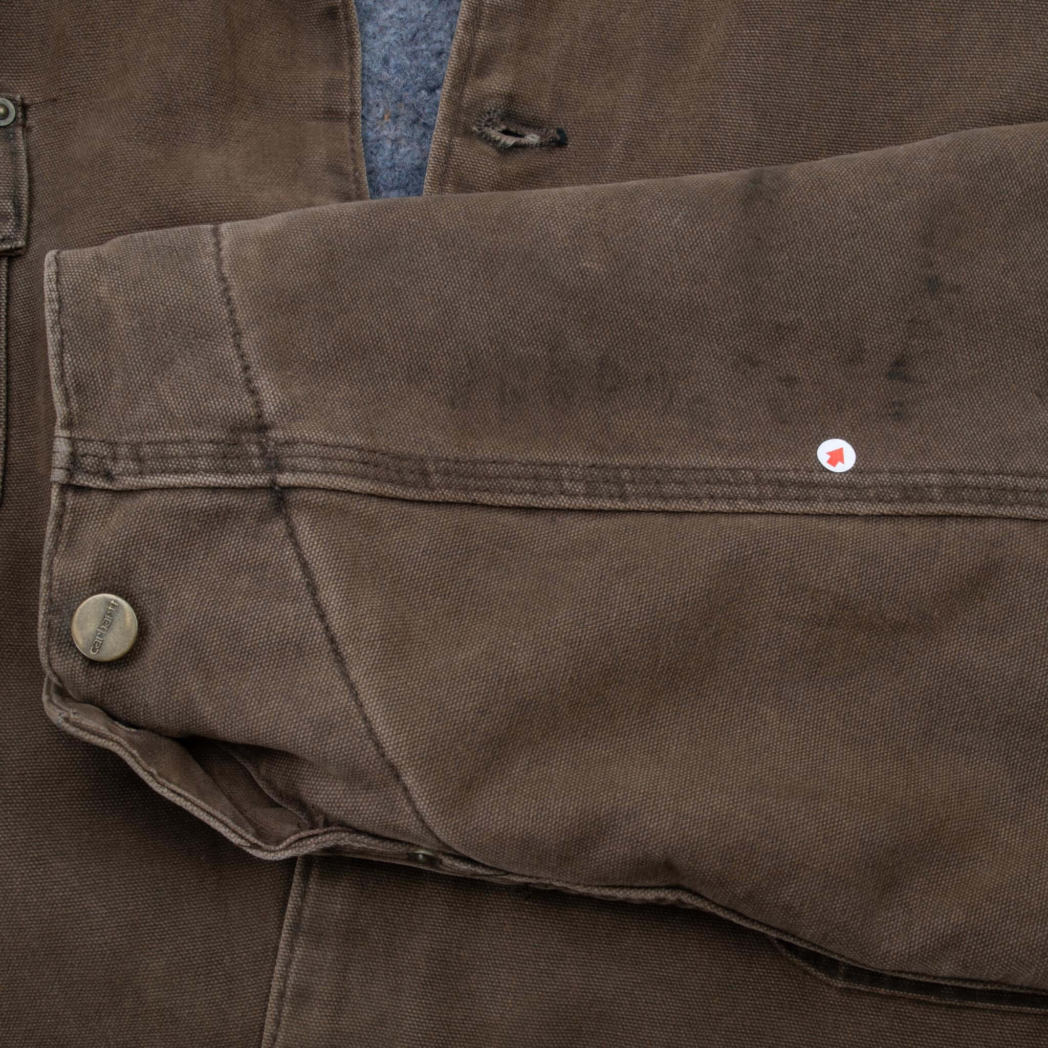 VINTAGE CARHARTT MICHIGAN BLANKET LINED DARK BROWN JACKET C02CHT 1990S 2XL TALL