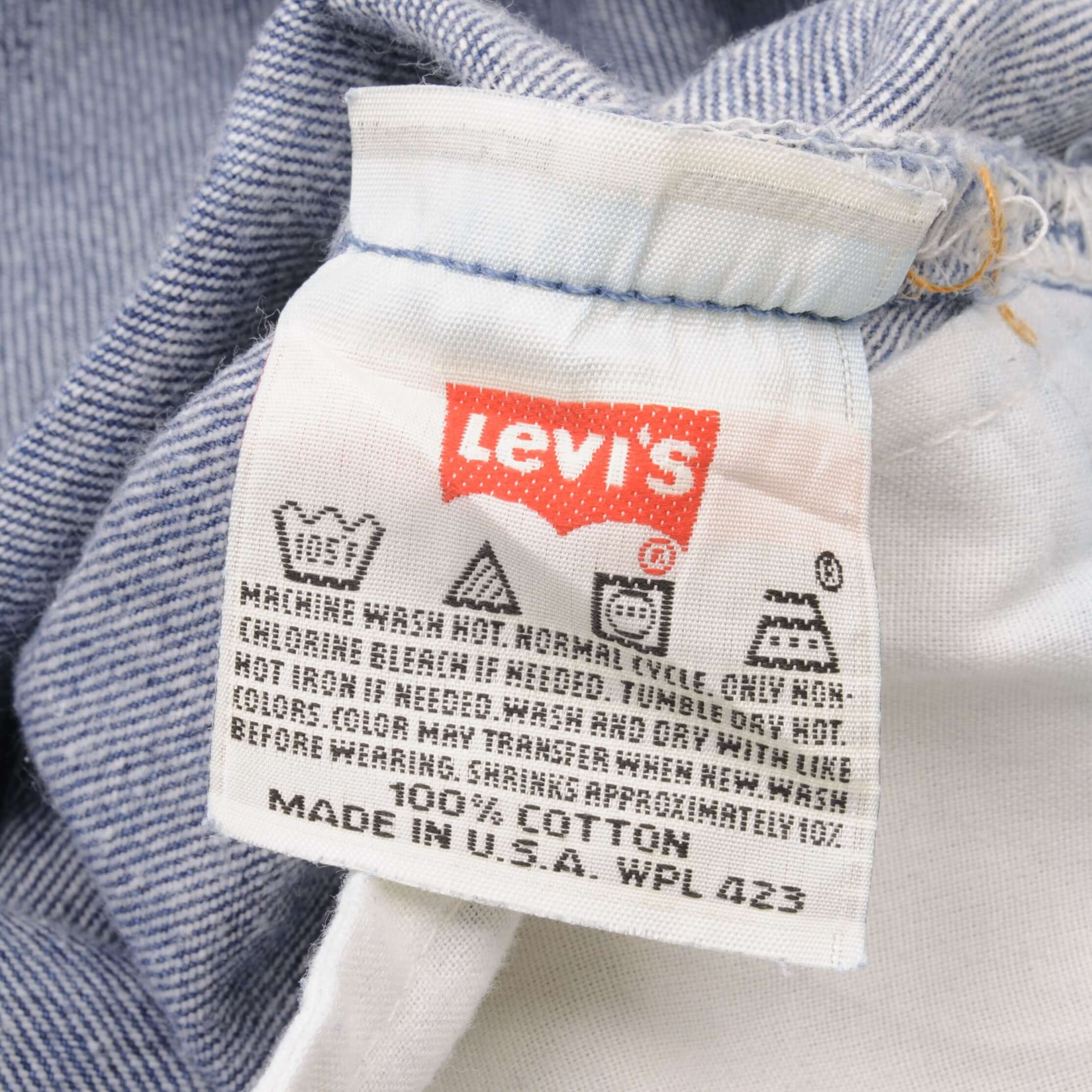 Beautiful Indigo Levis 501 Jeans 1990s Made in USA with Medium Dark Wash Size on tag 38X34 Actual Size 37X32 Back Button #553