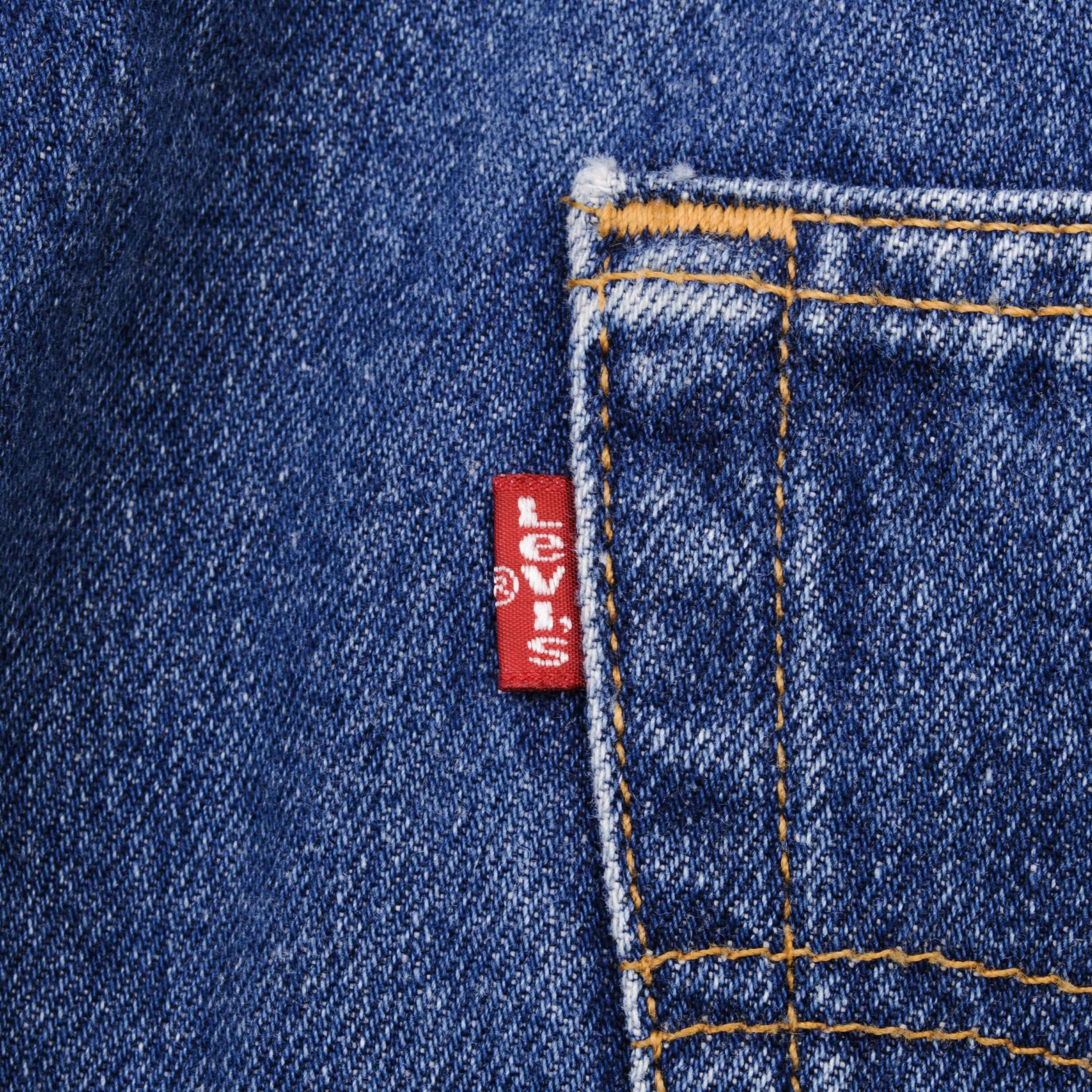 Beautiful Indigo Levis 501 Jeans 1990s Made in USA with Medium Dark Wash Size on tag 38X34 Actual Size 37X32 Back Button #553