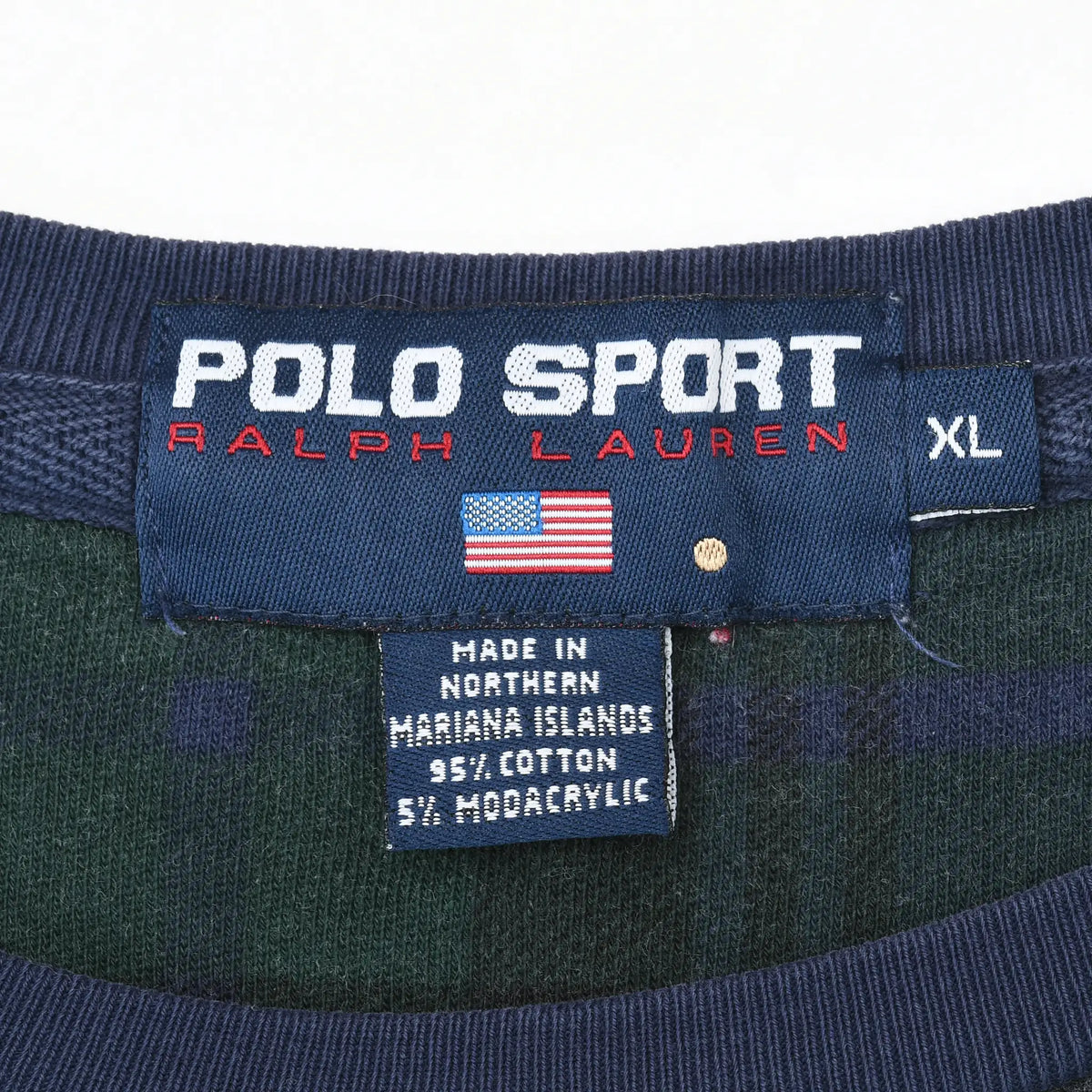 Polo Sport Ralph Lauren XL neck and fabric content labels