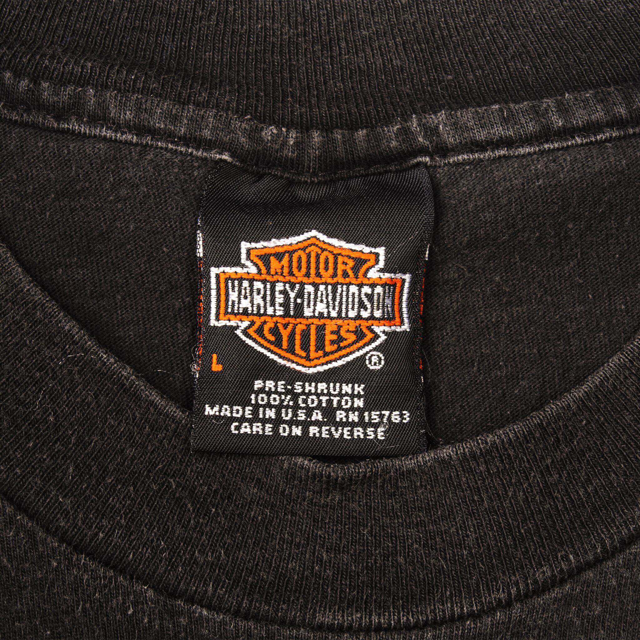 Harley Davidson Hanes Beefy-T Vintage Label Tag 1998 1990s 90s