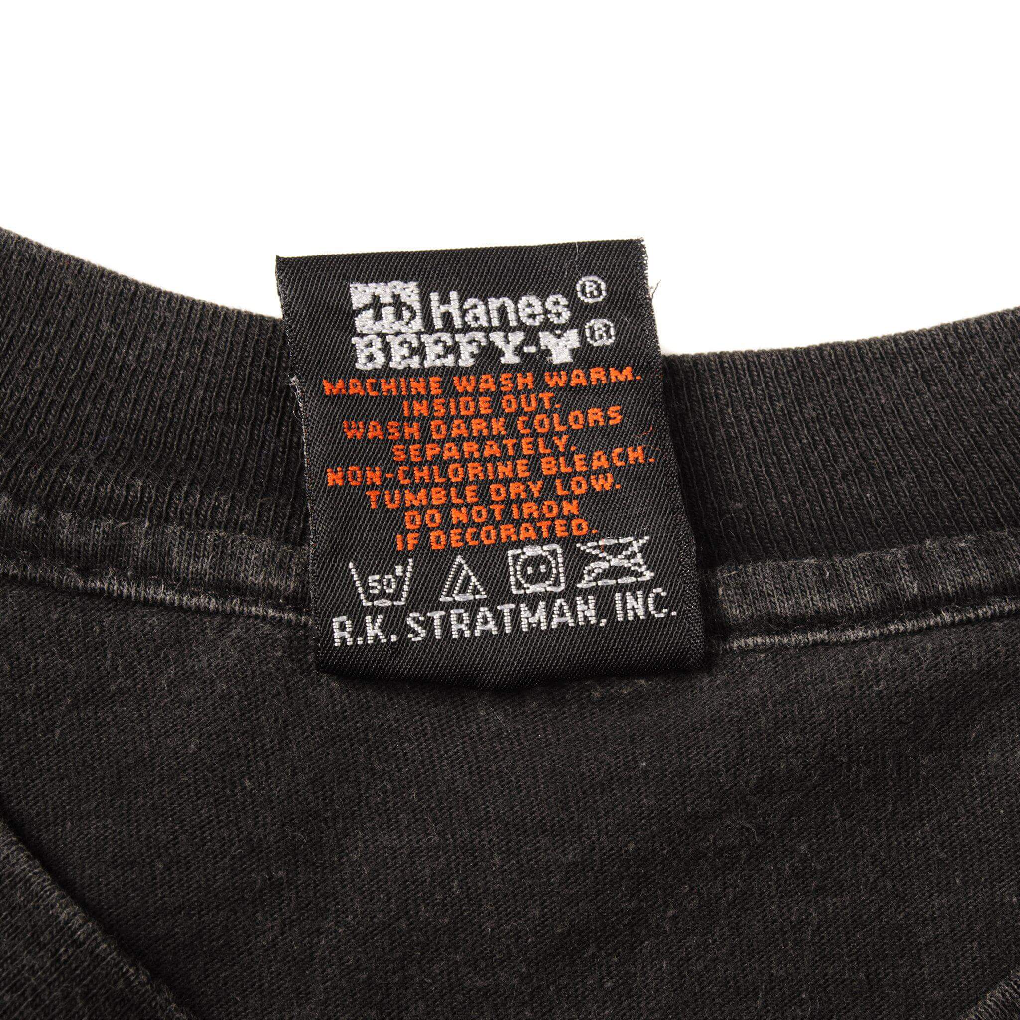 Harley Davidson Hanes Beefy-T Vintage Label Tag 1998 1990s 90s