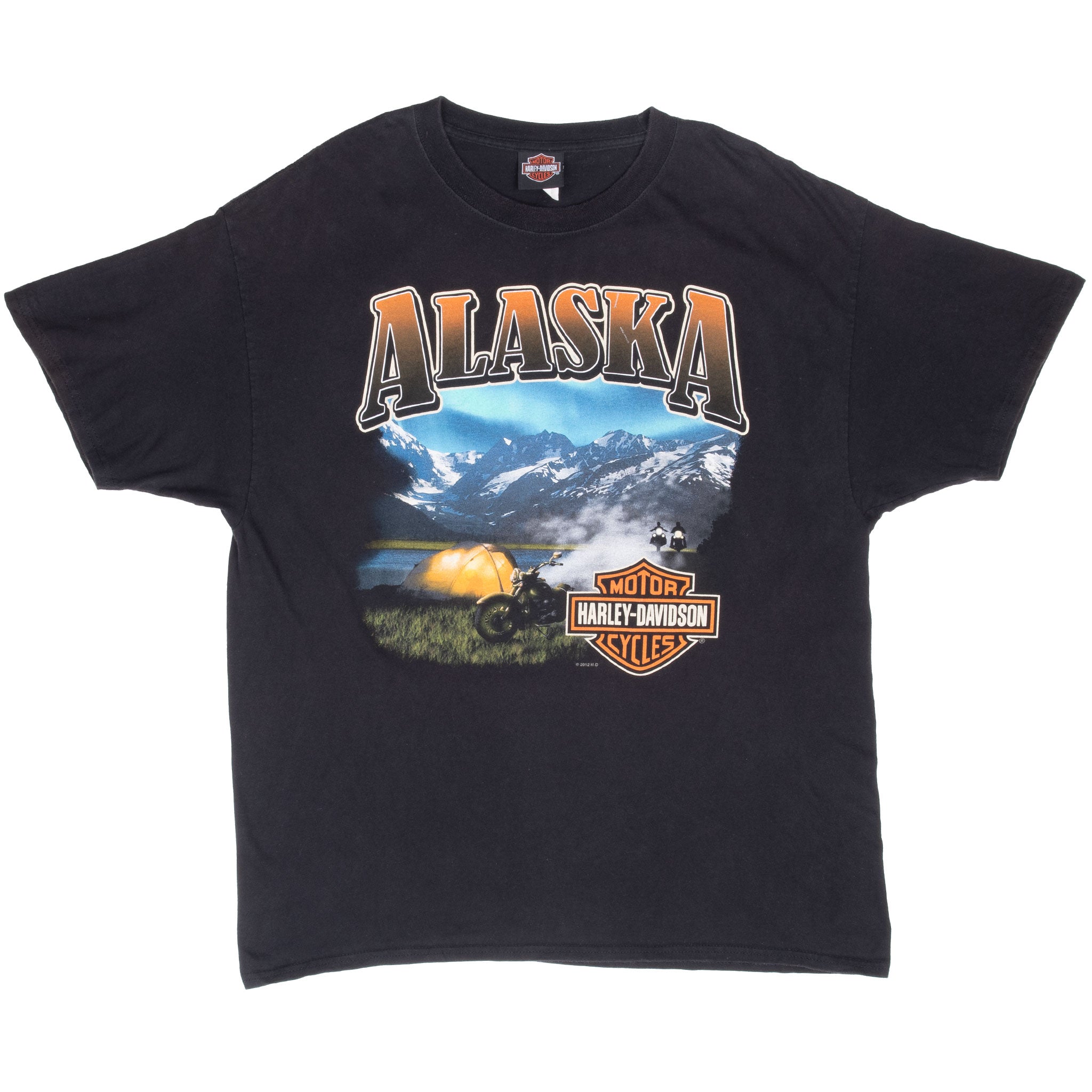 Vintage Harley Davidson Soldotna Alaska Tee Shirt 2012 Size Large
