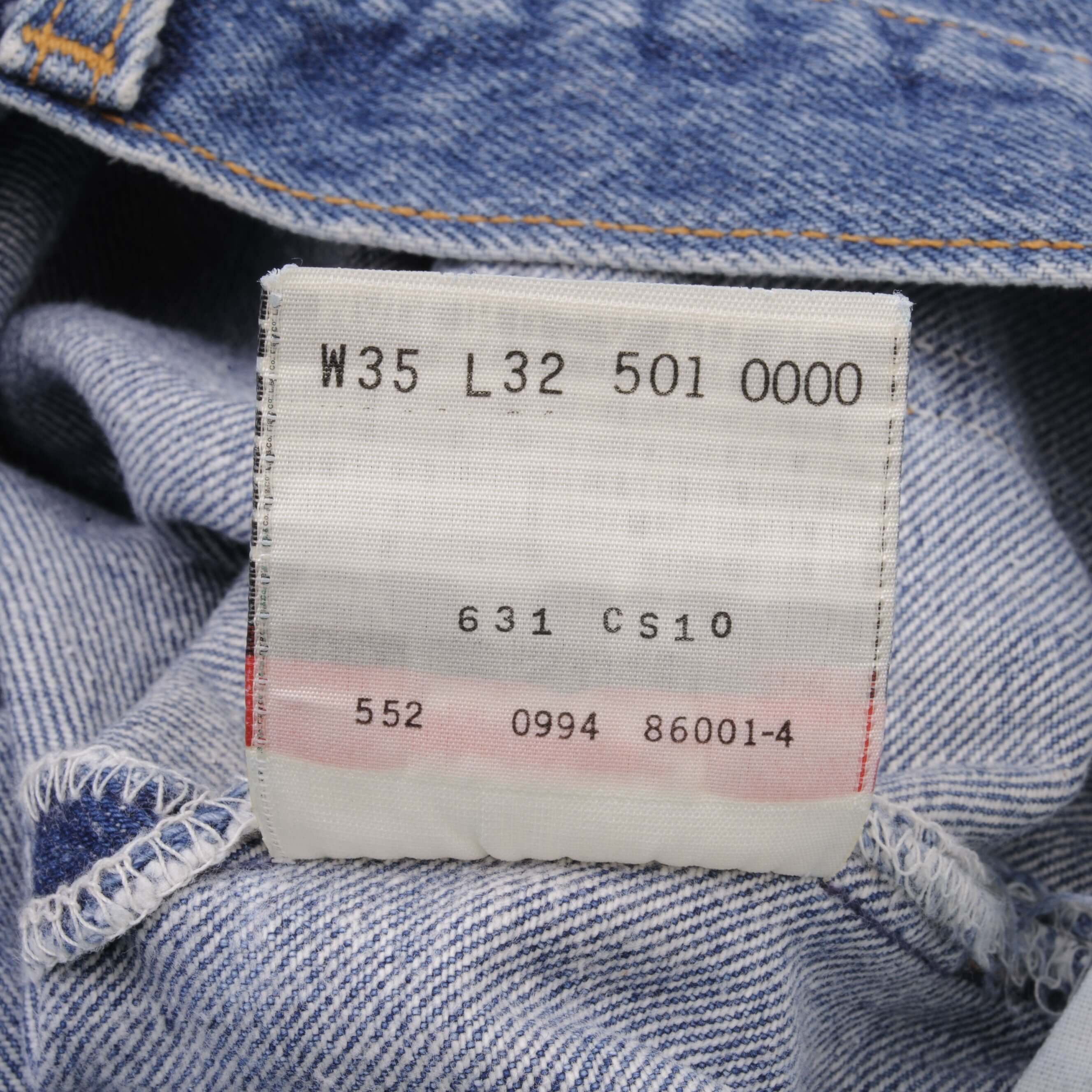 Beautiful Indigo Levis 501 Jeans 1990s Made in USA with Medium Dark Wash Size on tag 35X32 Actual Size 34X29 Back Button #552