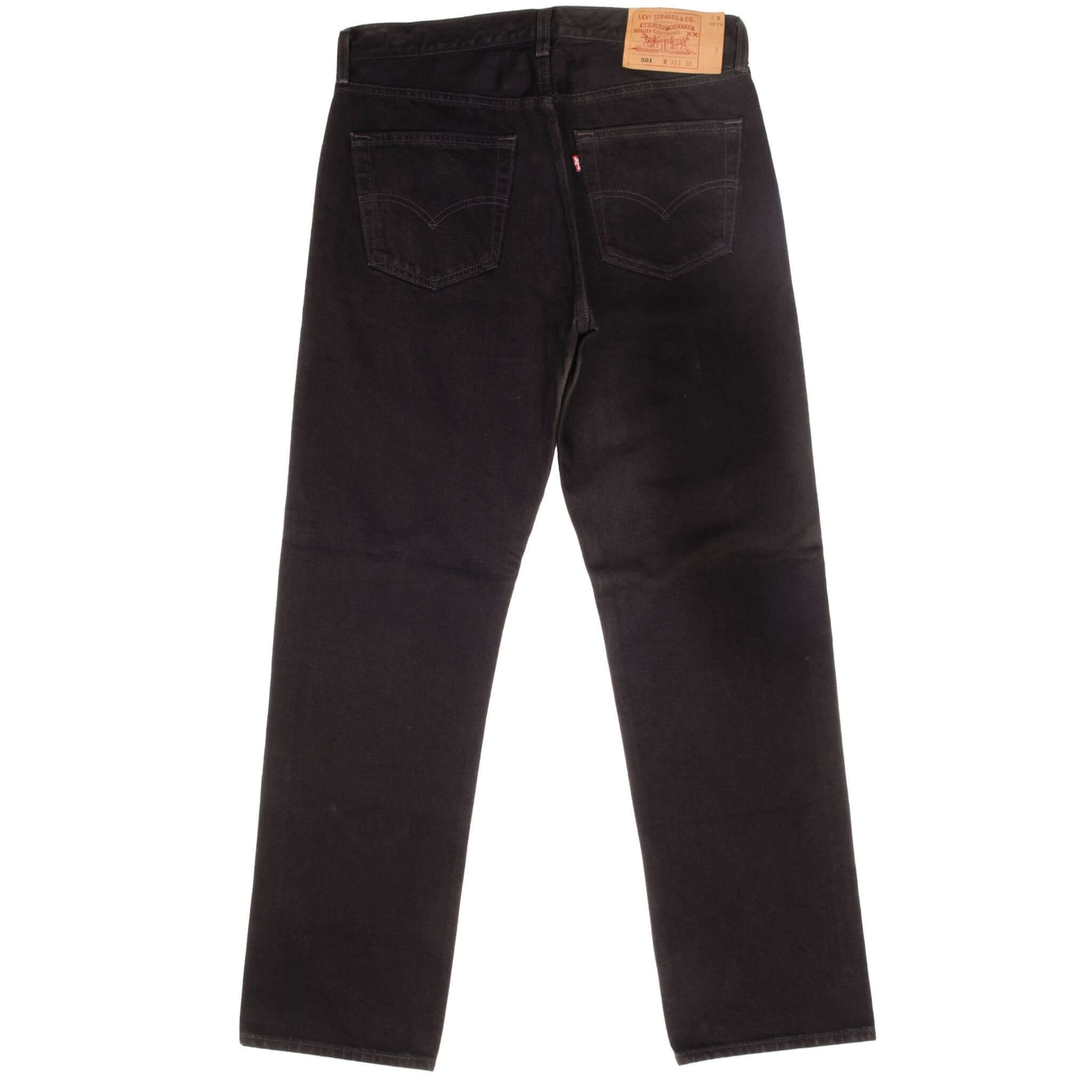 Beautiful Black Levis 501 Jeans 1990s Made in USA Size on tag 33X30 Actual Size 33X30 Back Button #501