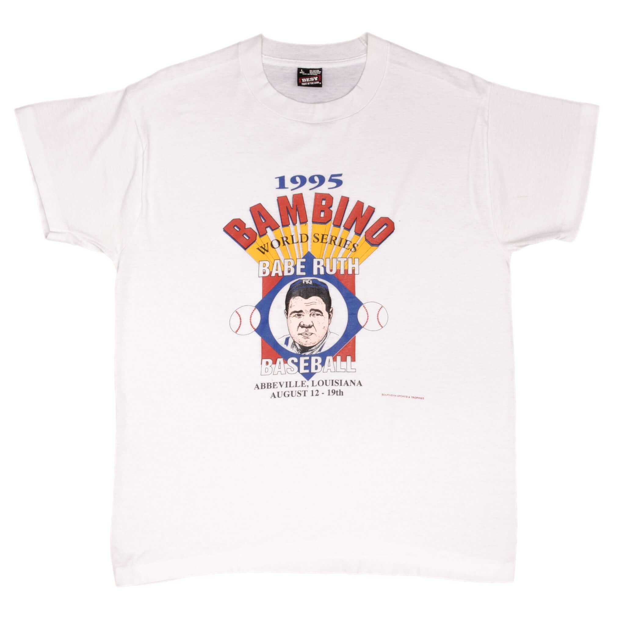 Vintage Mlb Babe Ruth Bambino New York Yankees 1995 Tee Shirt Size Large Made In Usa With Single Stitch Sleeves