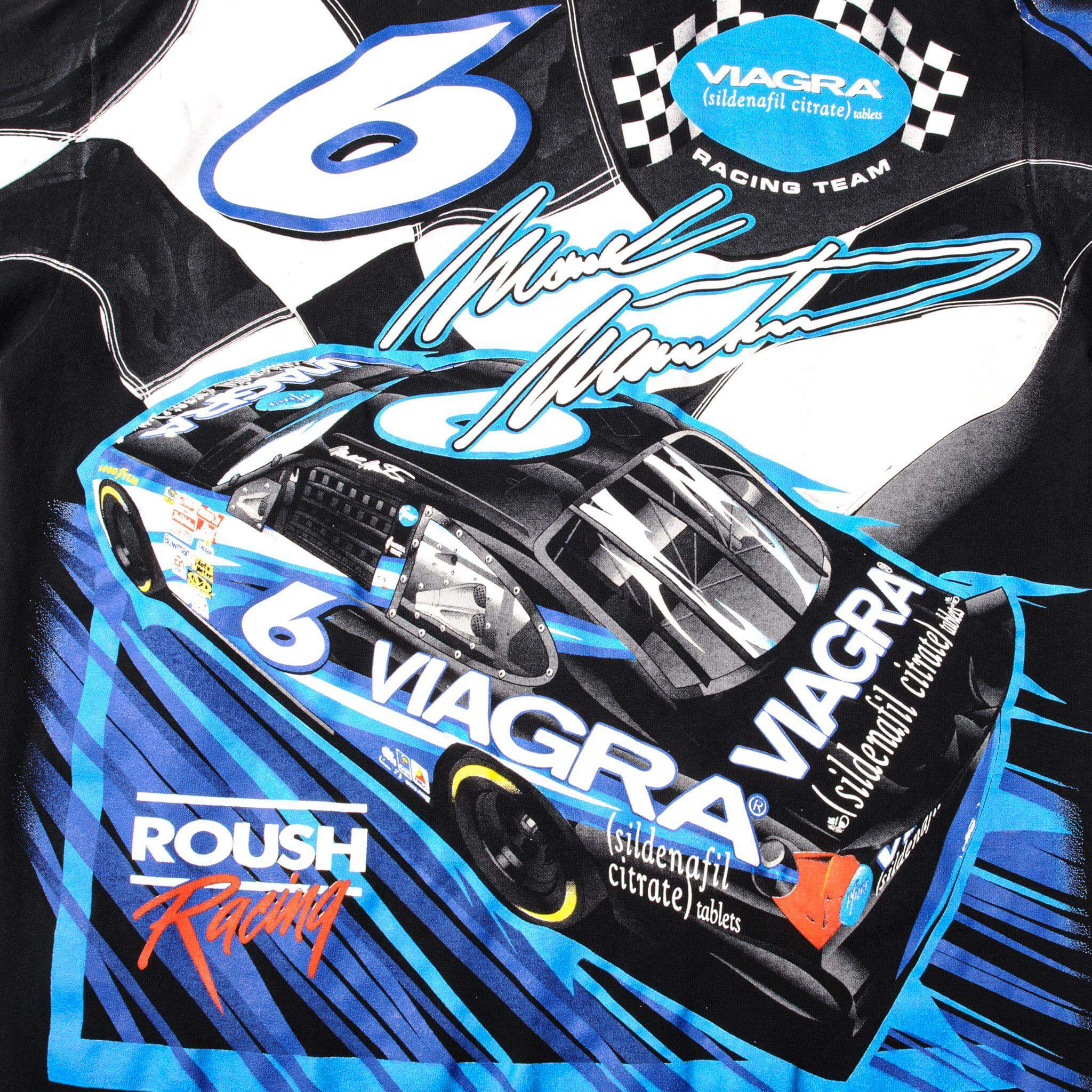 VINTAGE NASCAR MARK MARTIN #6 VIAGRA TEE SHIRT SIZE LARGE MADE IN USA