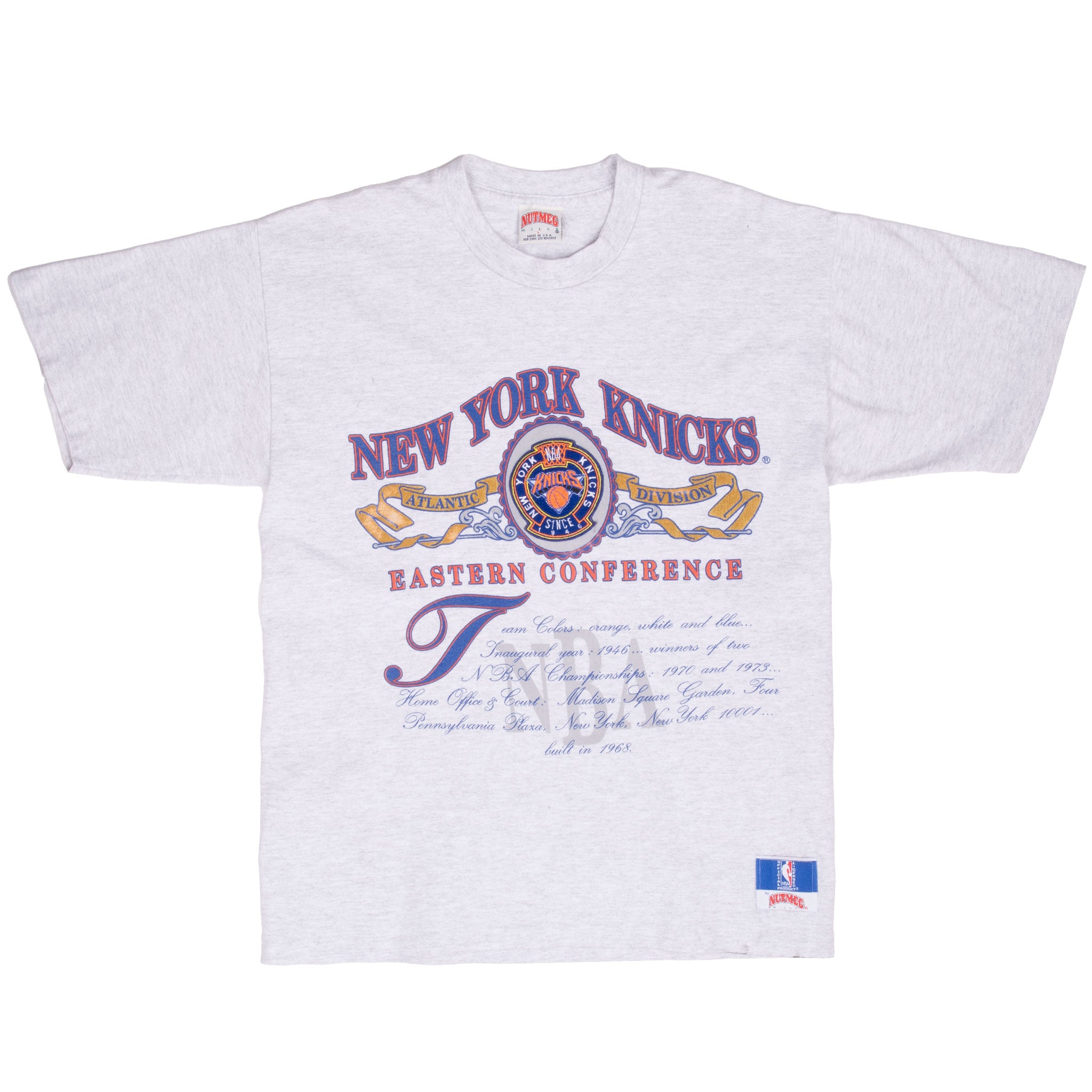 Vintage Nba New York Knicks 1990S Tee Shirt Size Medium Made In Usa With Single Stitch Sleeves
