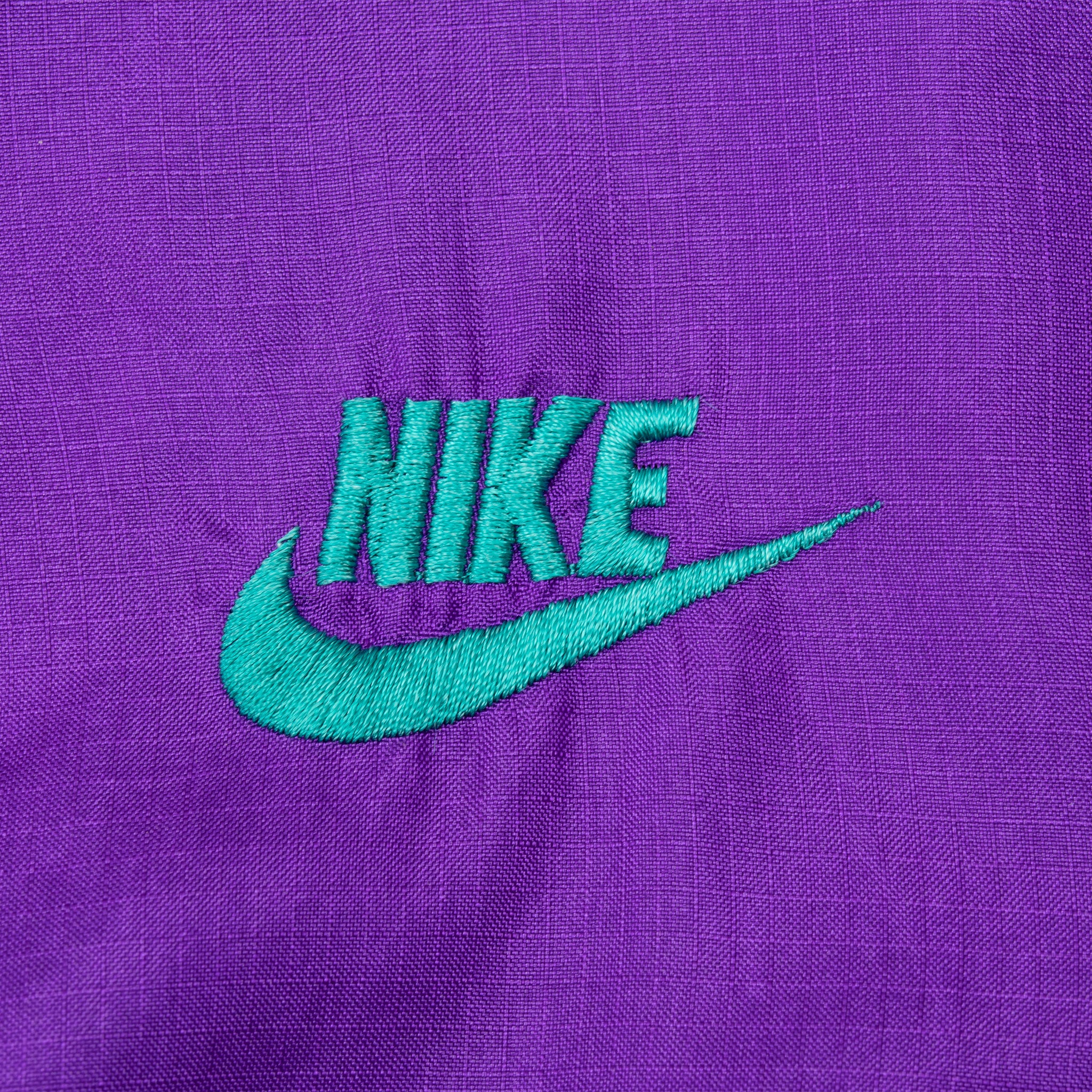 Vintage Nike Swoosh Purple Neon Windbreaker Jacket Late 1980S Size Large