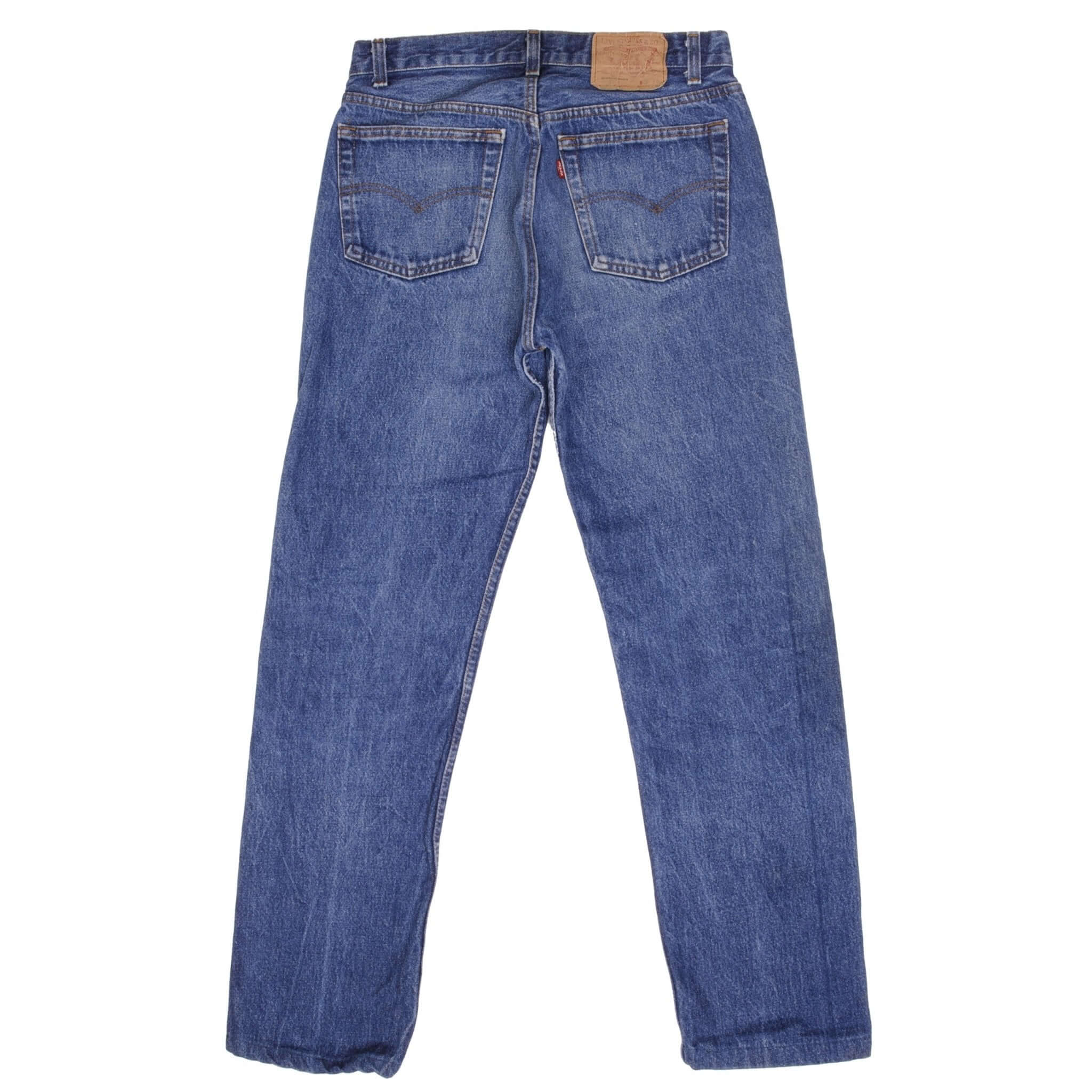 Beautiful Indigo Levis 501 Jeans 1980s Made in USA with Medium Dark Wash Size on tag 33X36 Actual Size 31X31 Not original hem