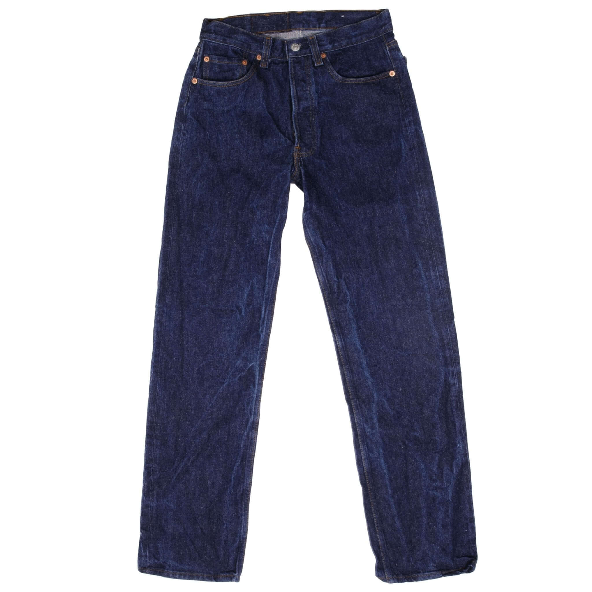 Beautiful Indigo Levis 501 Jeans 1980s Made in USA with Dark Wash Size on tag 30X33 Actual Size 29X30 Back Button #552