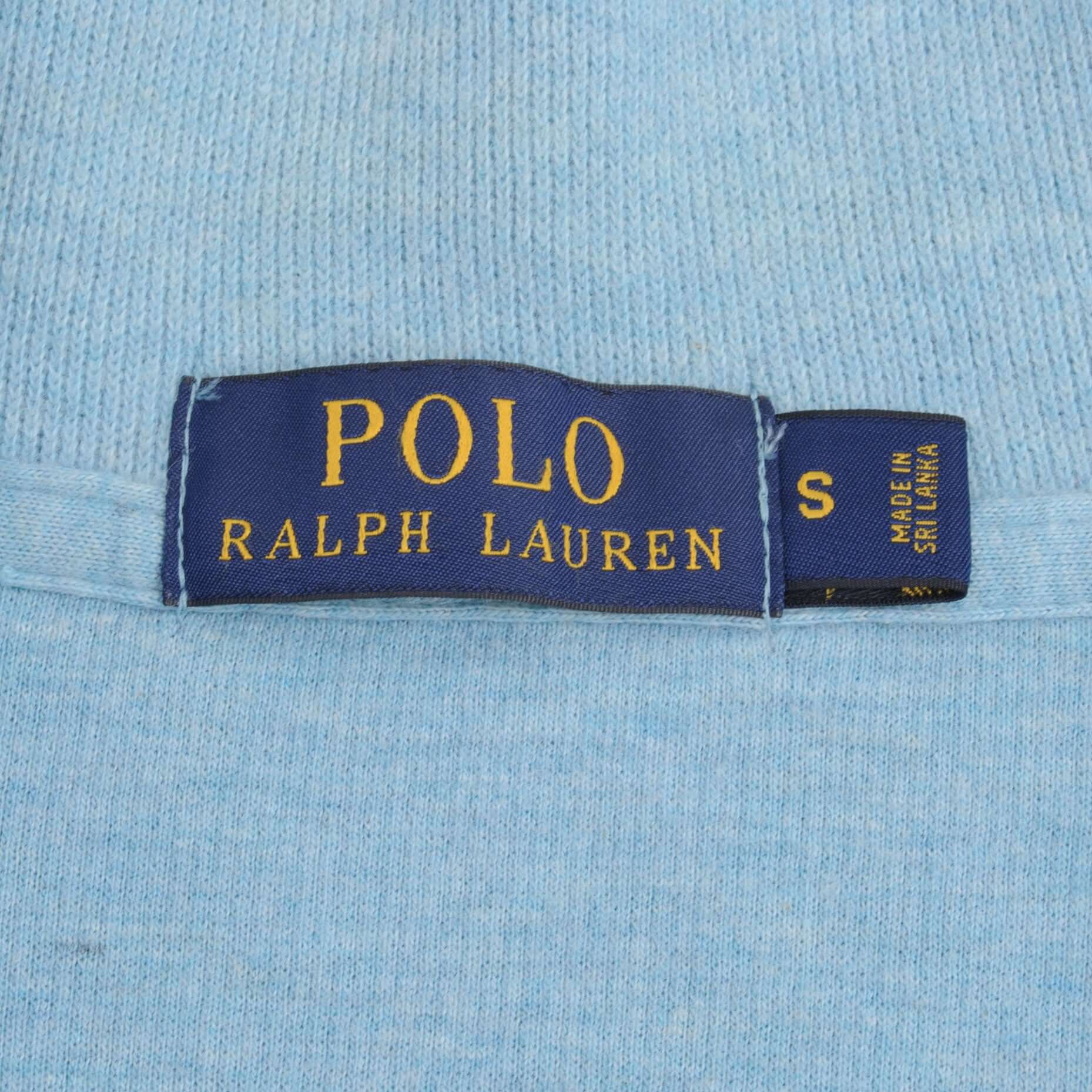 Vintage Polo Ralph Lauren Light Blue Quarter 1/4 Zip Sweatshirt Size Small