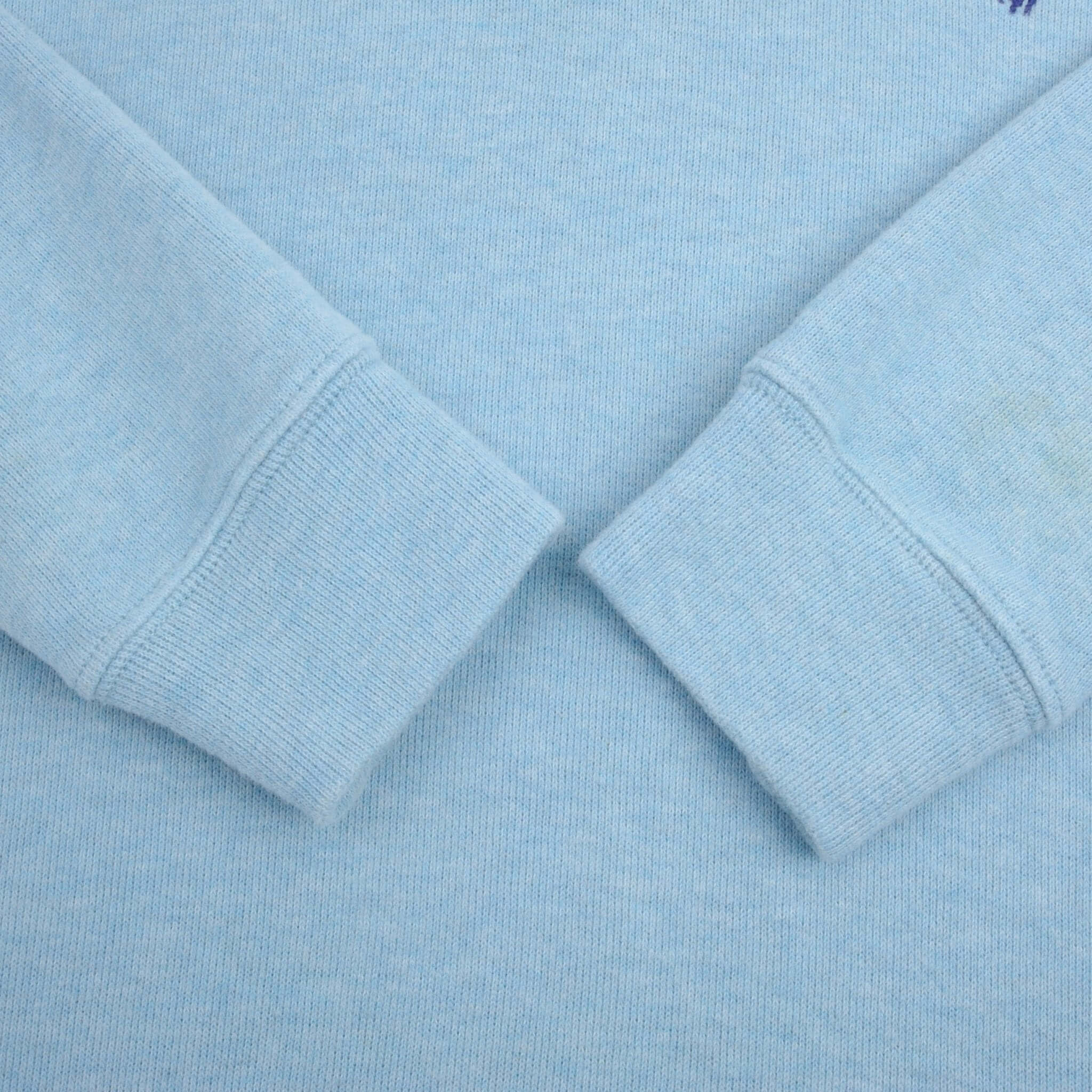 Vintage Polo Ralph Lauren Light Blue Quarter 1/4 Zip Sweatshirt Size Small